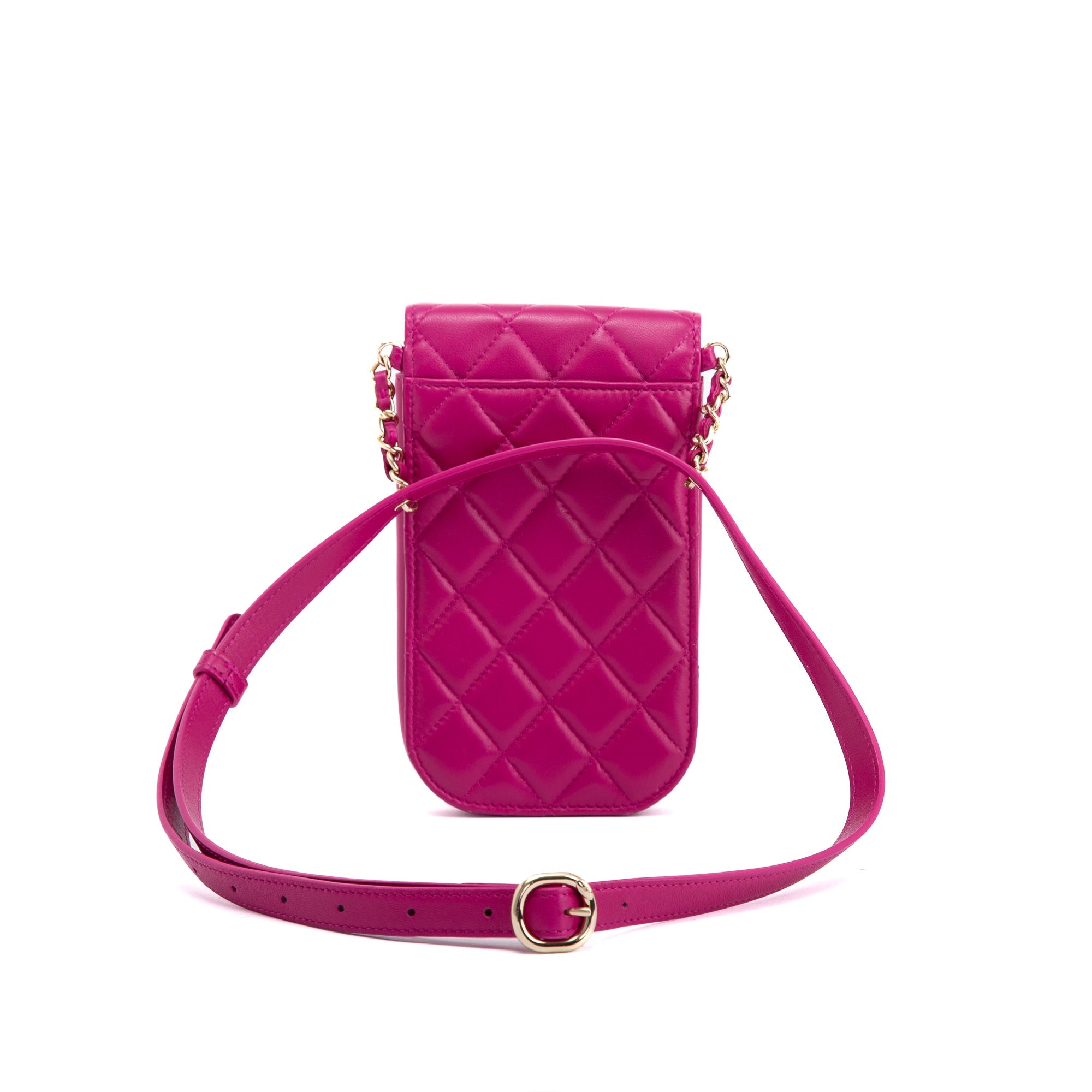 Chanel Quilted Lambskin Phone Chain Waist Bag w/ Box & Authenticity
