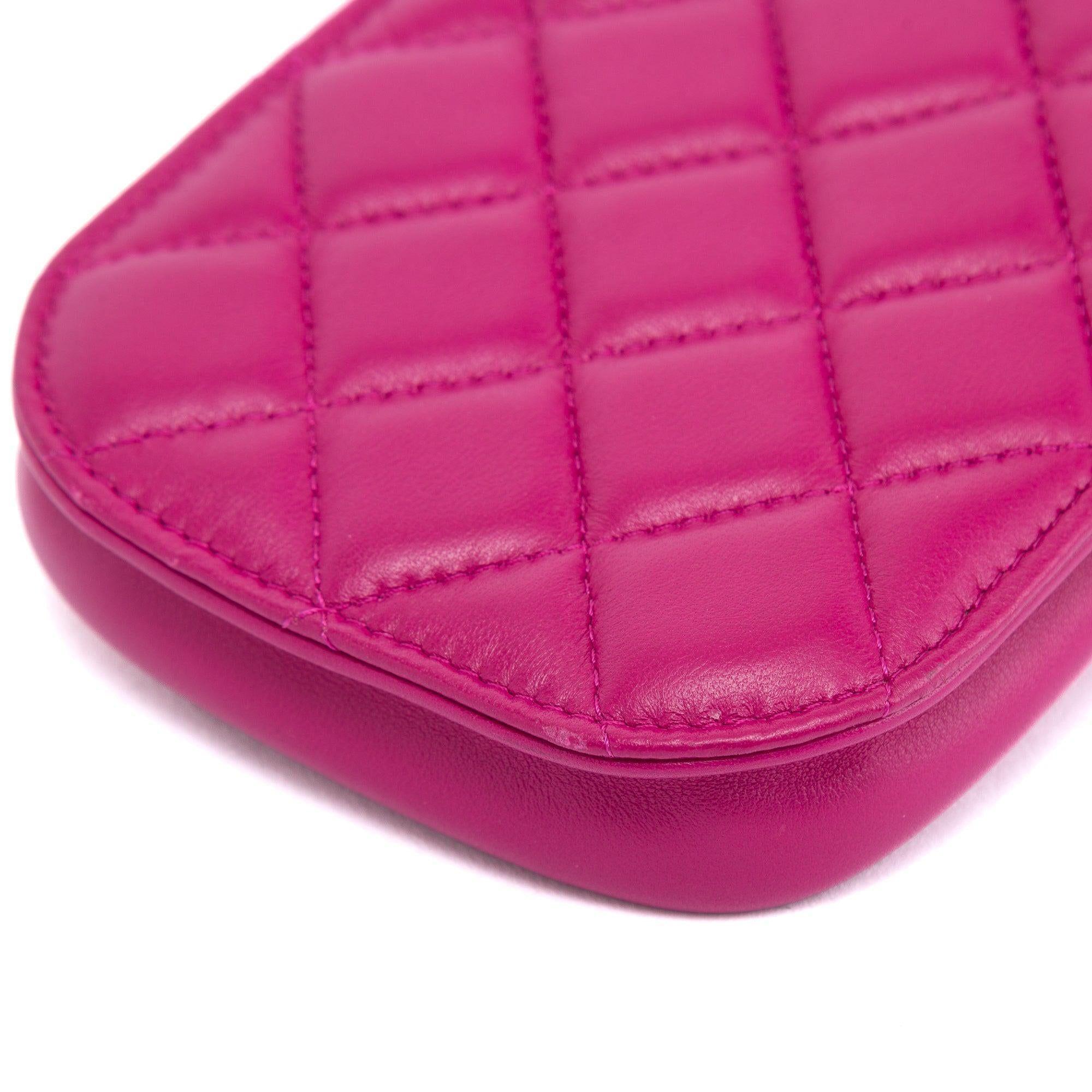 Chanel Quilted Lambskin Phone Chain Waist Bag w/ Box & Authenticity