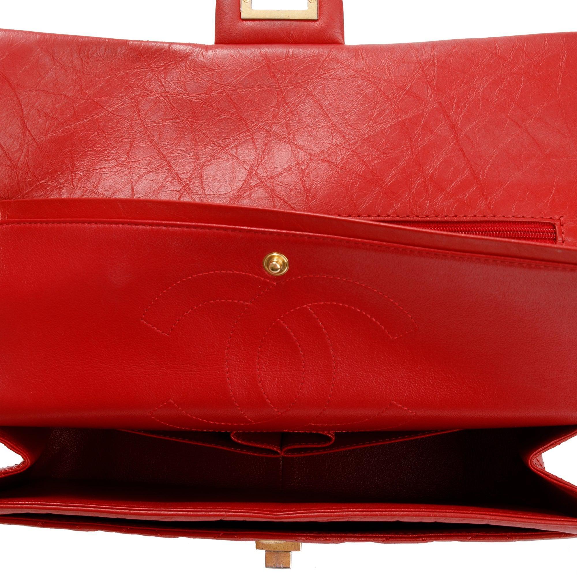 Chanel Red Calfskin Leather 2.55 Reissue 226 Double Flap Bag