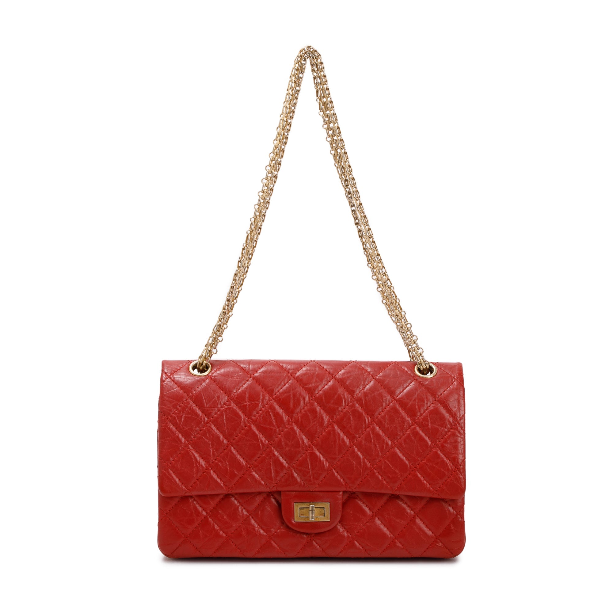 Chanel Red Calfskin Leather 2.55 Reissue 226 Double Flap Bag