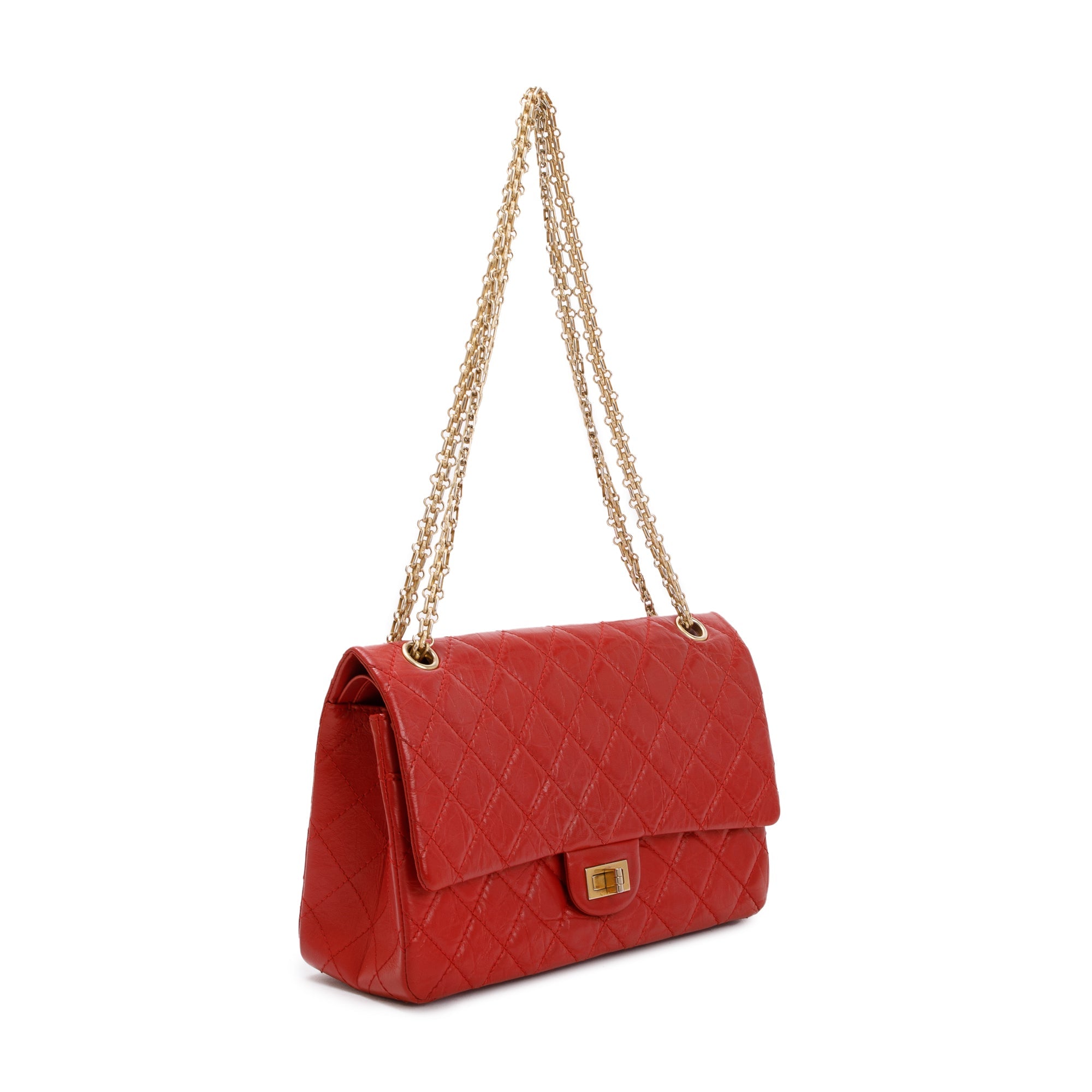 Chanel Red Calfskin Leather 2.55 Reissue 226 Double Flap Bag