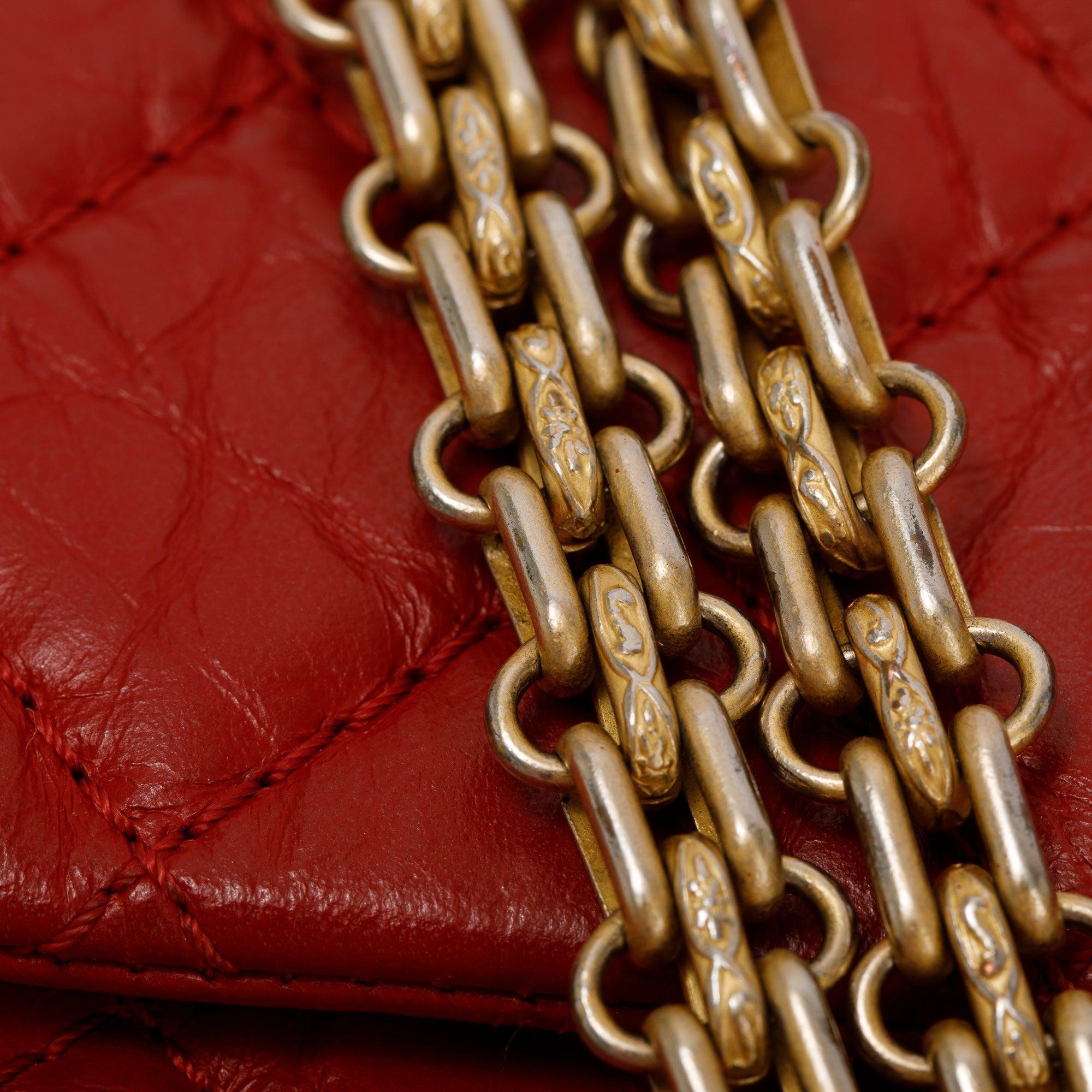 Chanel Red Calfskin Leather 2.55 Reissue 226 Double Flap Bag