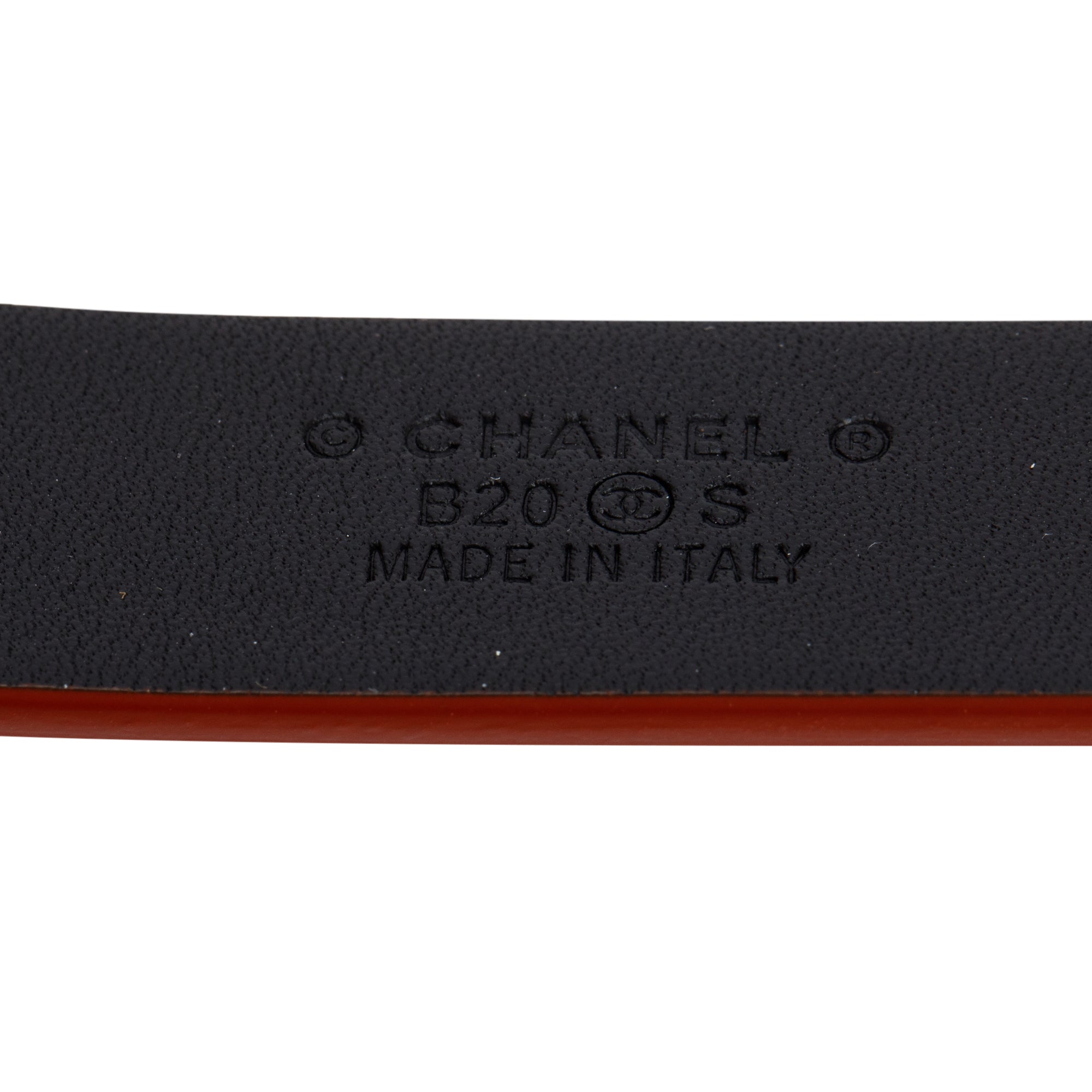 Chanel Red Calfskin Leather CC Pearl Belt 75 30