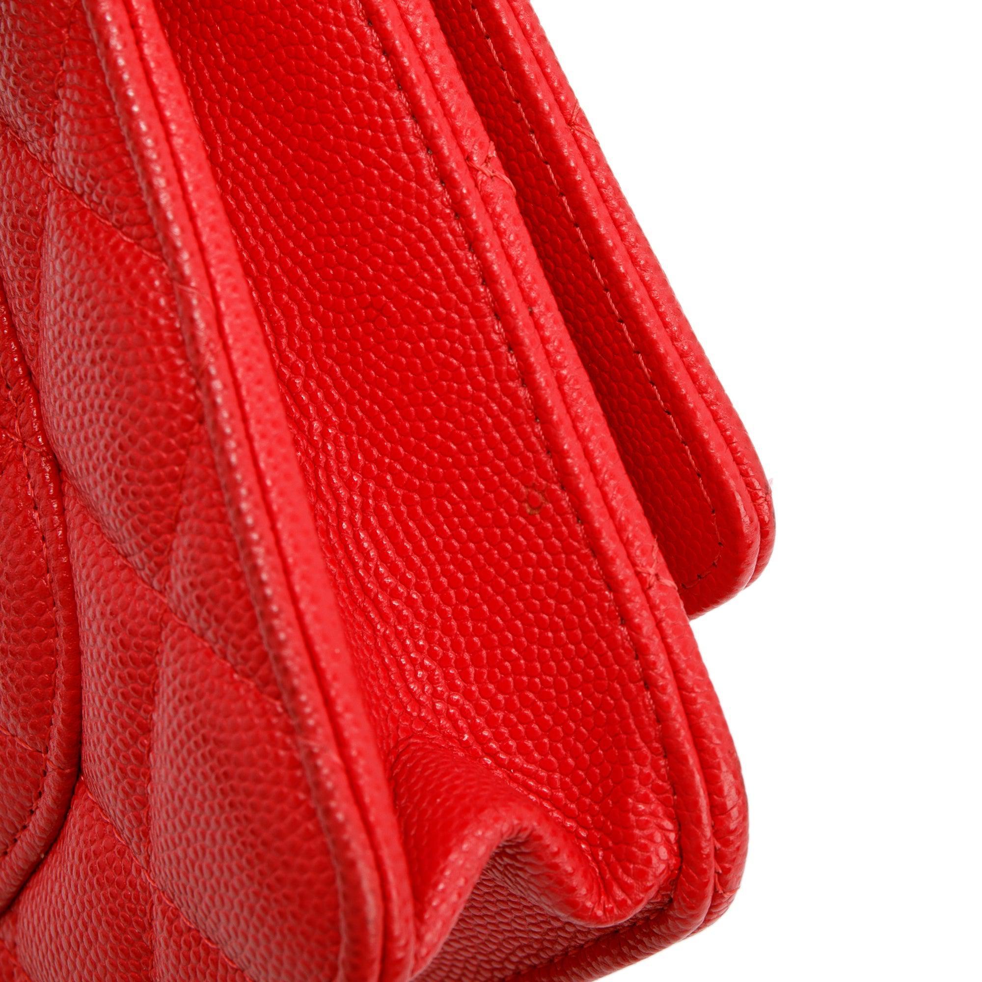 Chanel Red Caviar Classic Wallet on Chain w/ Box & Authenticity Card