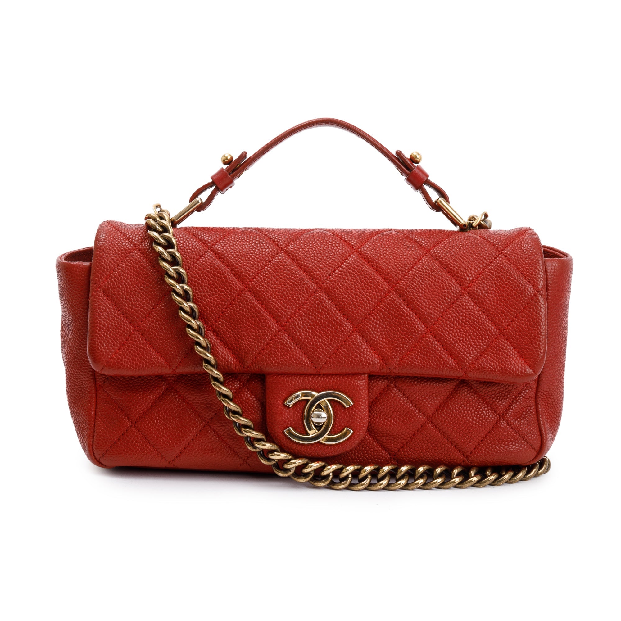 Chanel Red Caviar Leather Medium Urban Day Flap Bag