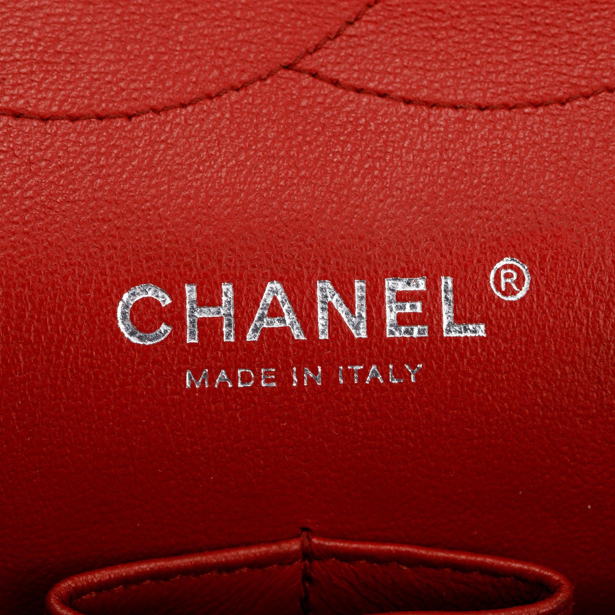 Chanel Red Lambskin Classic Jumbo Double Flap Bag