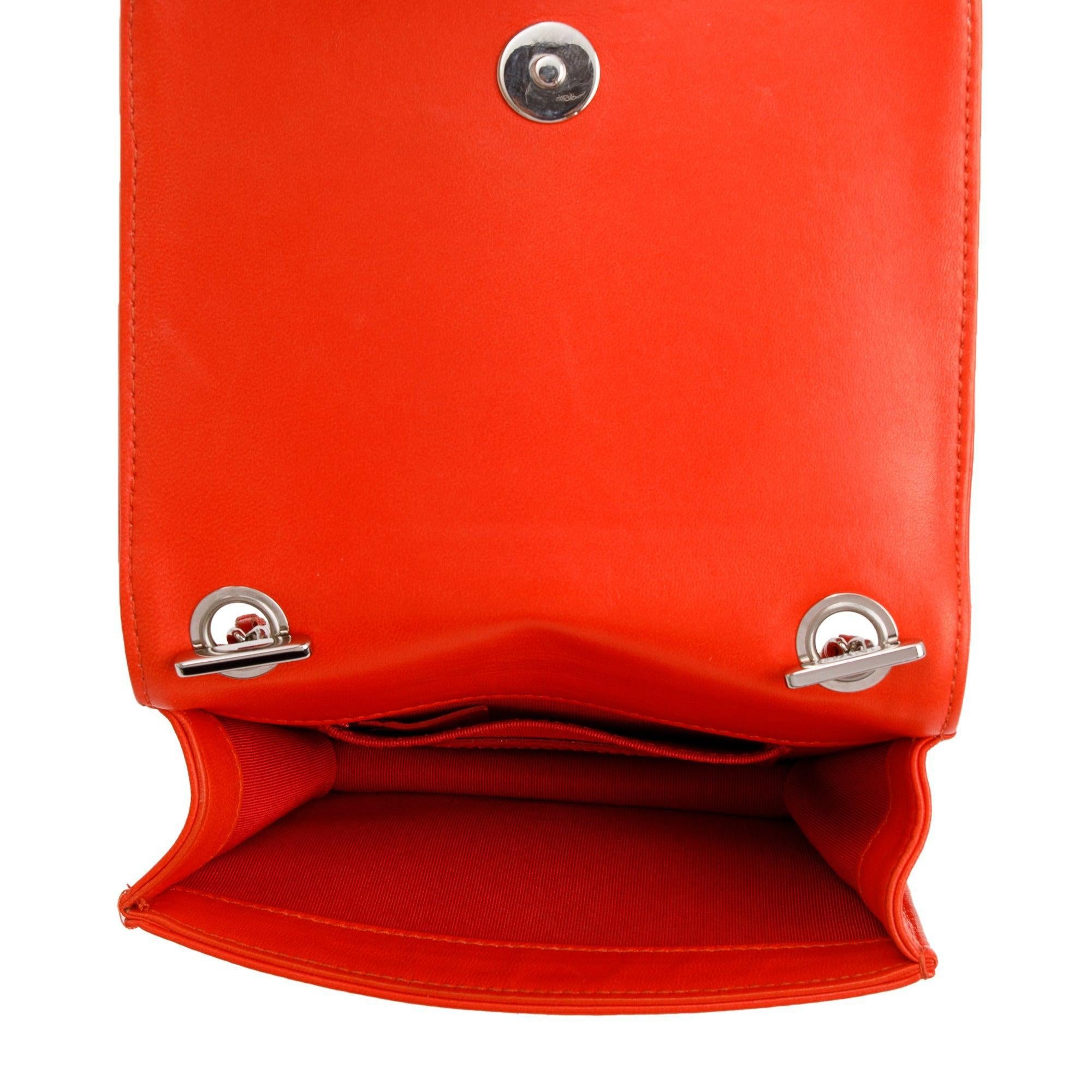 Chanel Red Plexiglass Patent Leather Mini Boy Brick Flap Bag