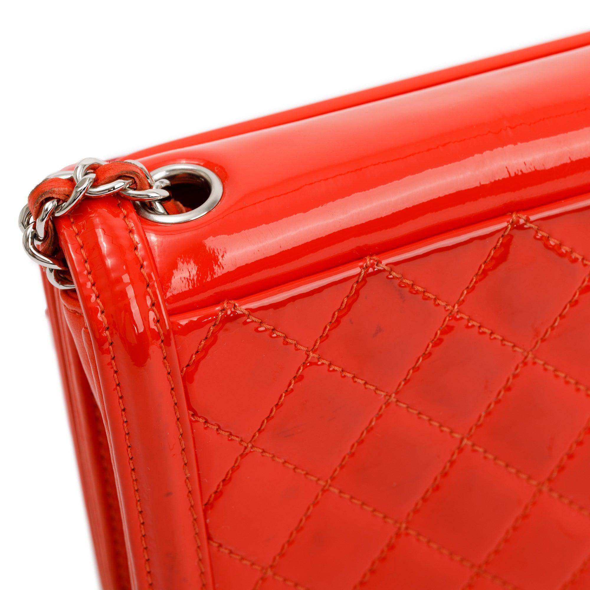 Chanel Red Plexiglass Patent Leather Mini Boy Brick Flap Bag