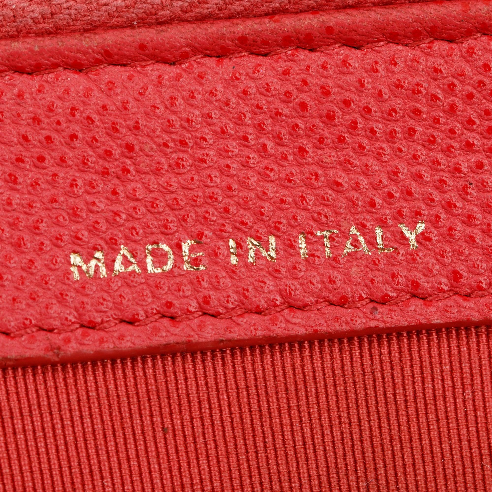 Chanel Red Quilted Caviar Leather Classic Double Zip Wallet on Chain w/ Box & Authenticity Card