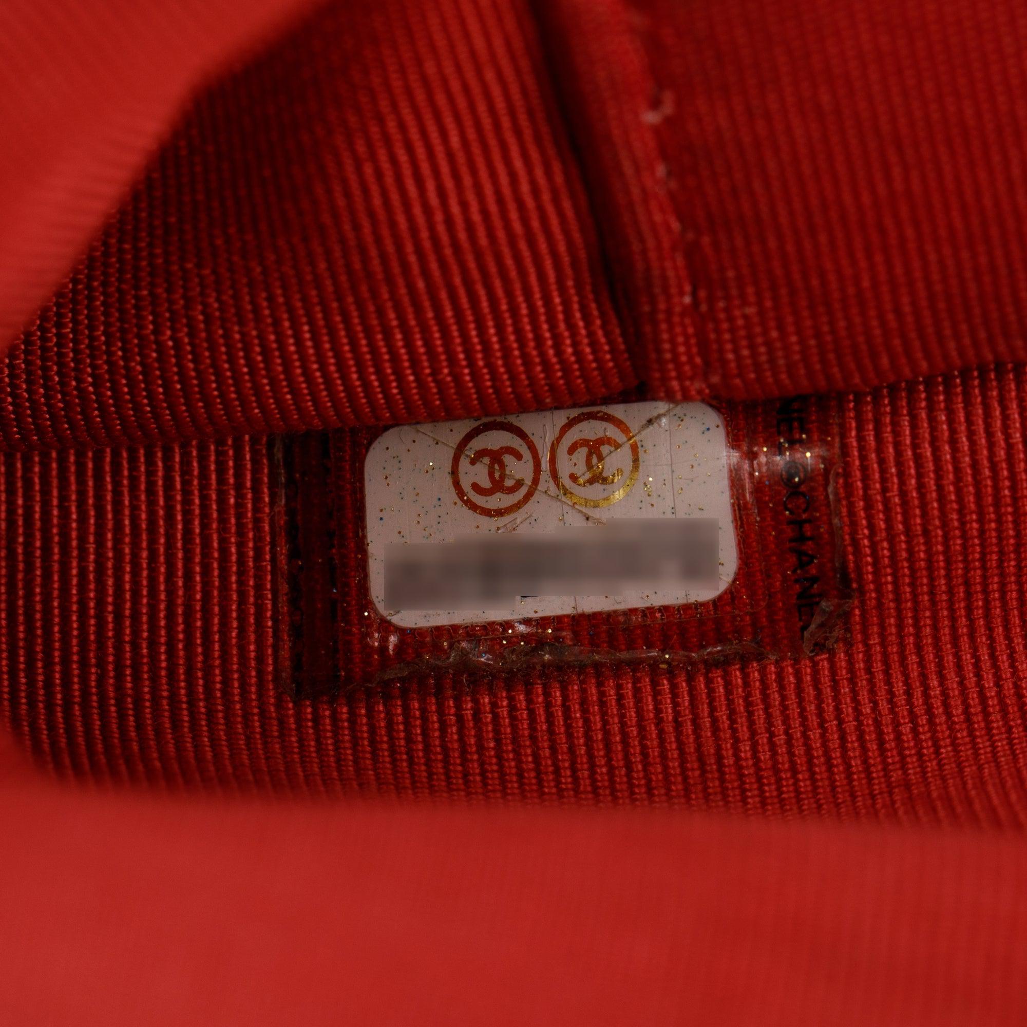 Chanel Red Quilted Caviar Leather Classic Double Zip Wallet on Chain w/ Box & Authenticity Card