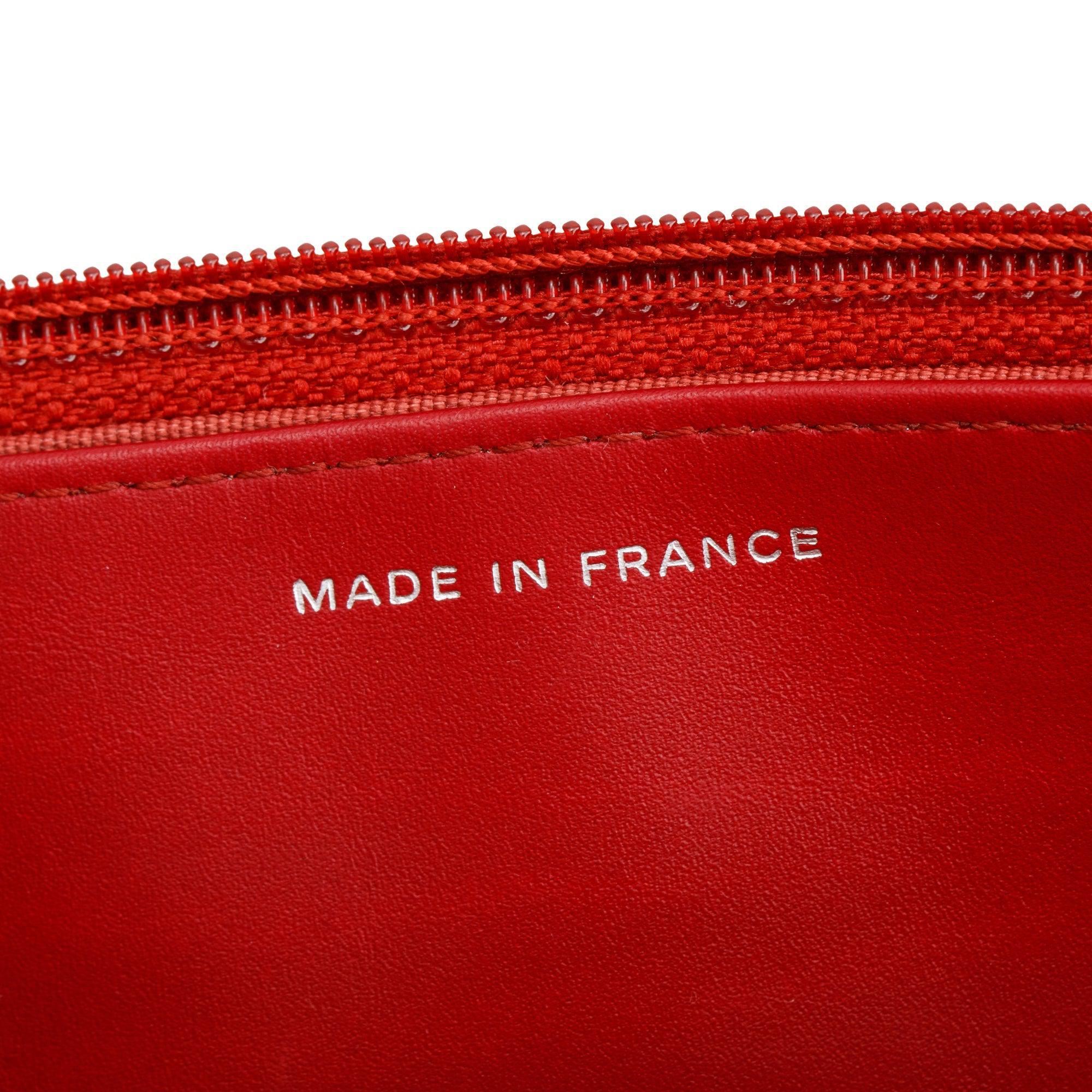 Chanel Red Quilted Caviar Leather Classic Wallet on Chain w/ Box & Authenticity Card