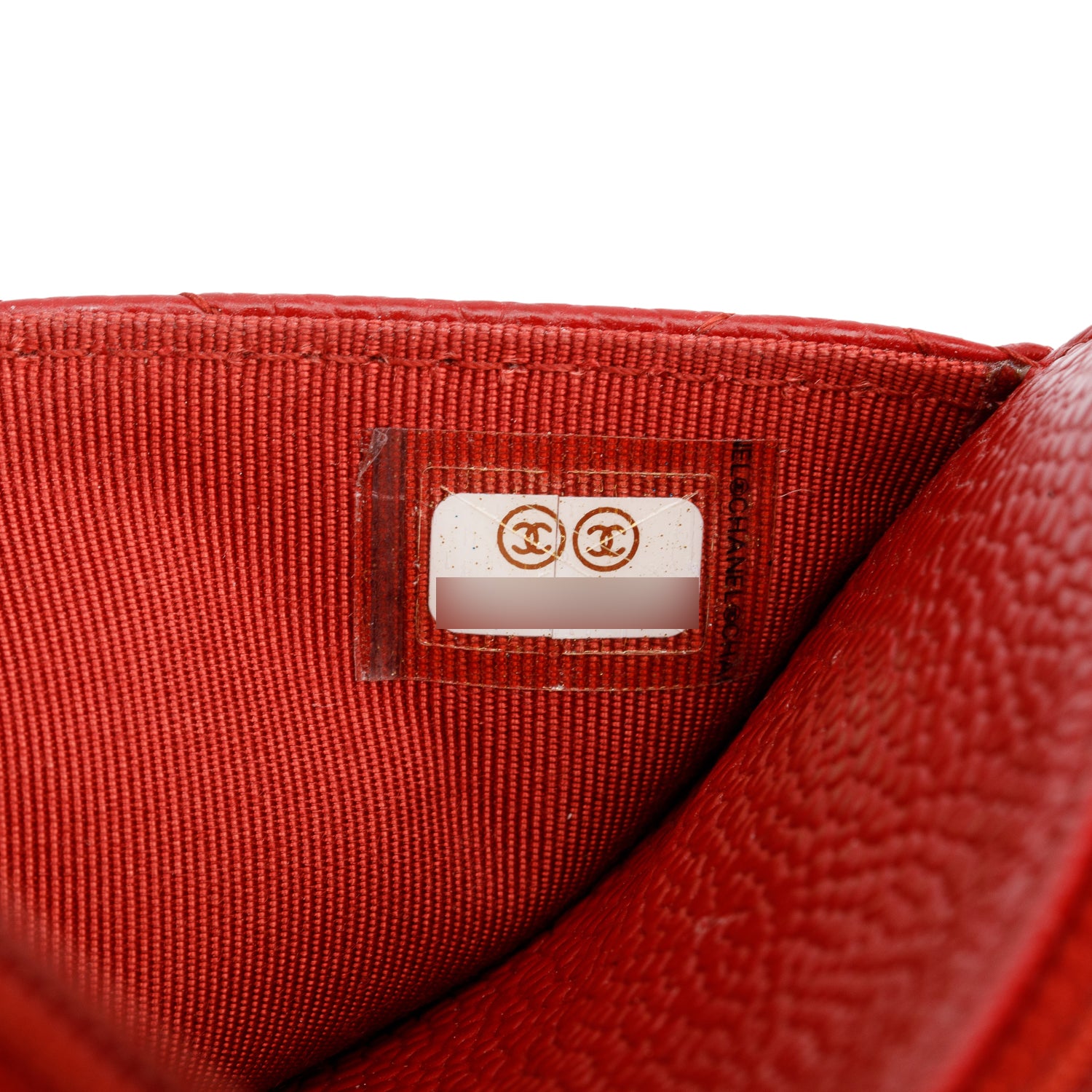 Chanel Red Quilted Caviar Leather Classic Wallet on Chain w/ Box, Receipt, Authenticity Card