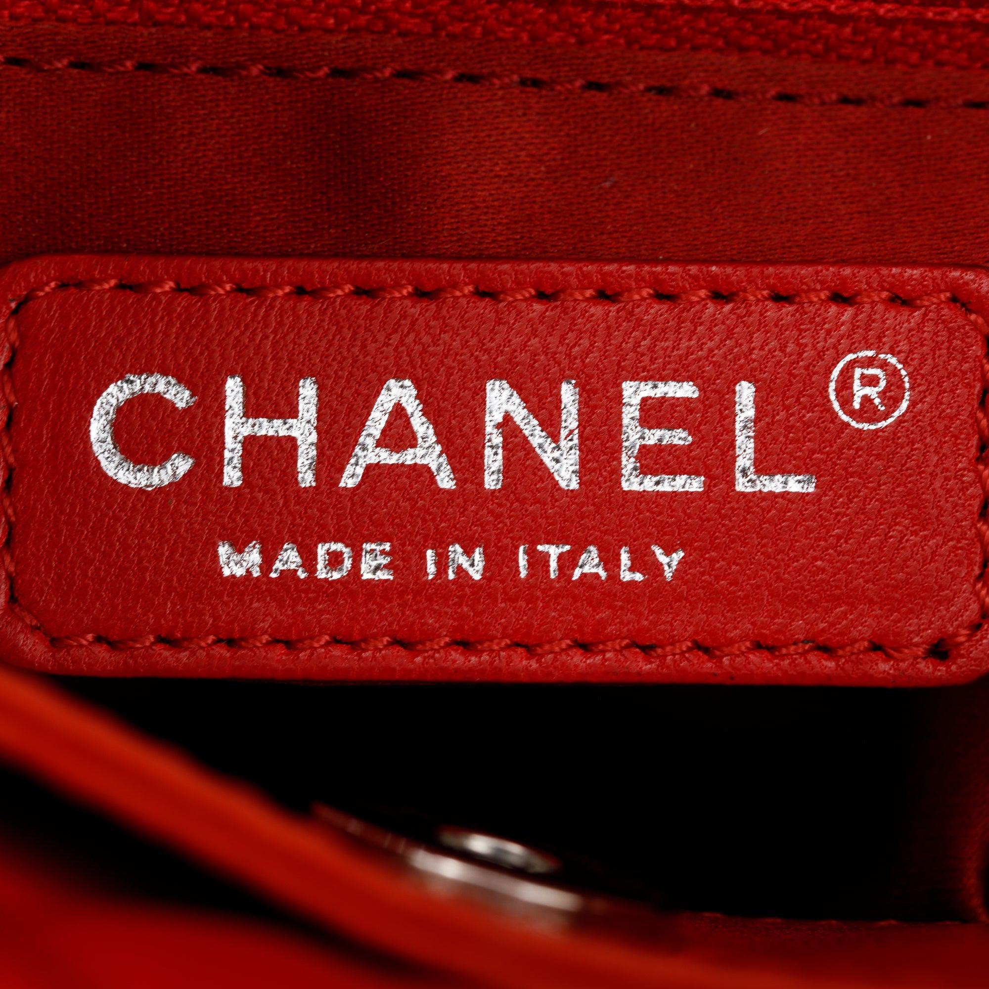 Chanel Red Quilted Lambskin Leather Chanel 3 Maxi Flap Bag w/ Authenticity Card