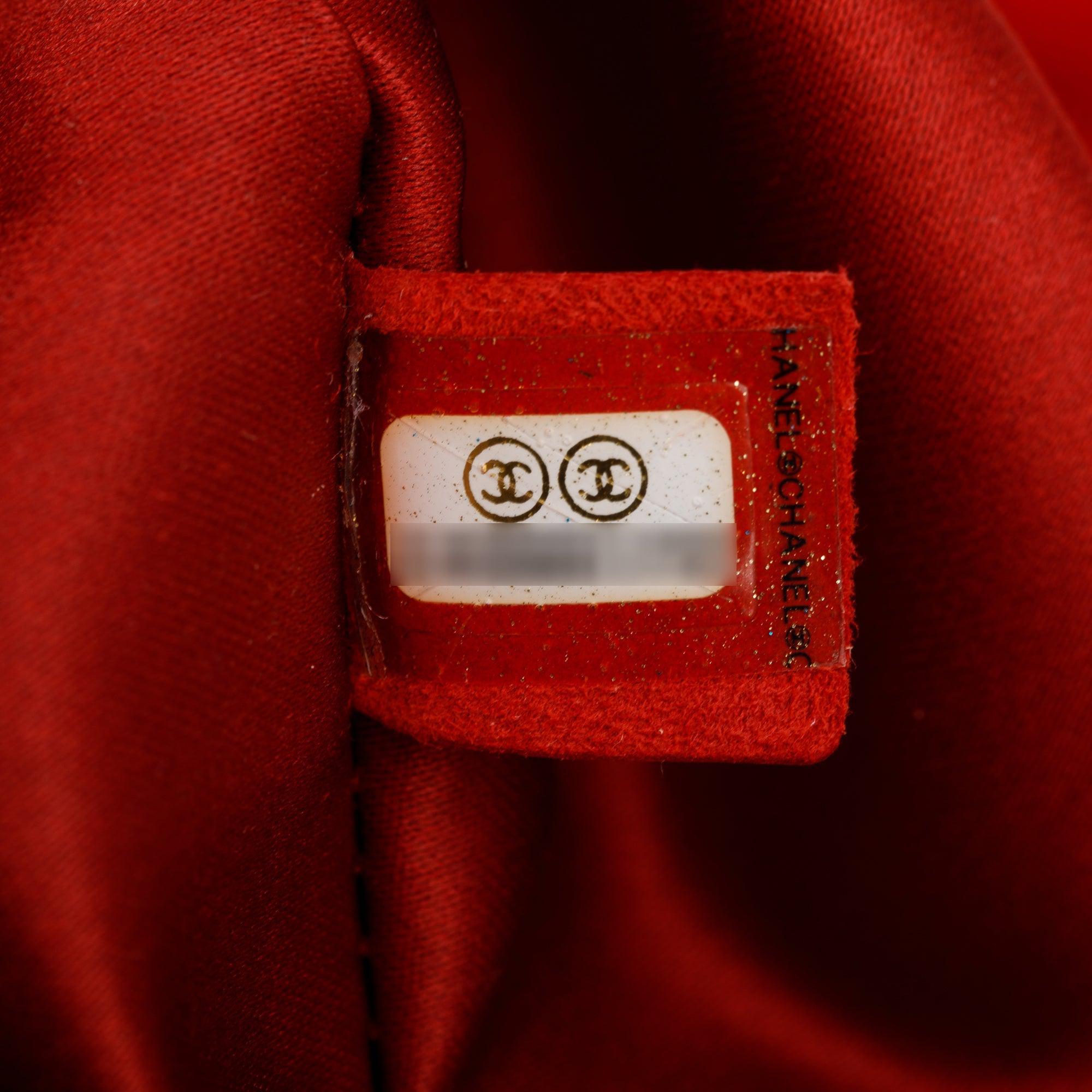 Chanel Red Quilted Lambskin Leather Chanel 3 Maxi Flap Bag w/ Authenticity Card