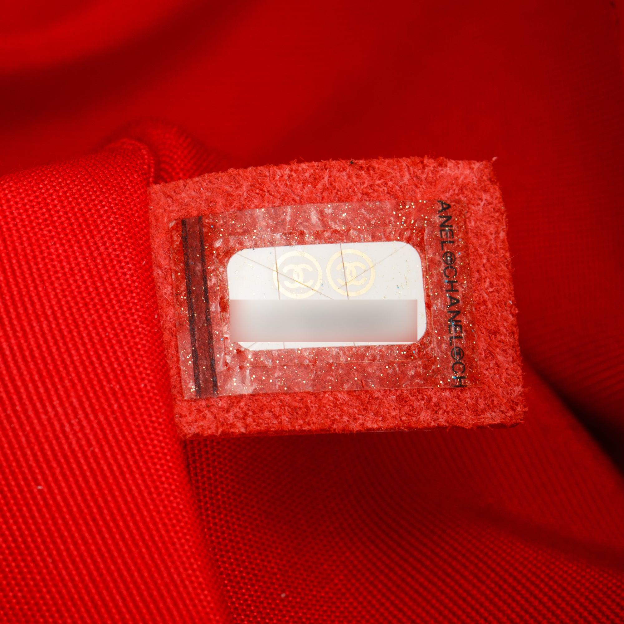 Chanel Red Quilted Lambskin Leather Fold Up Again Clutch w/ Box