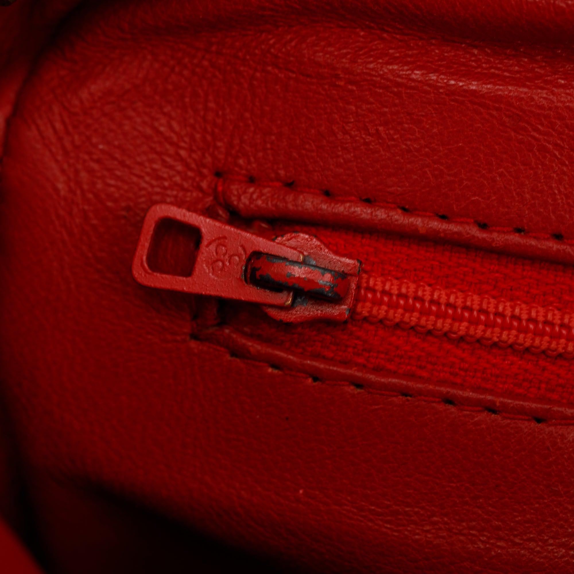 Chanel Red Quilted Leather CC Tassel Camera Bag