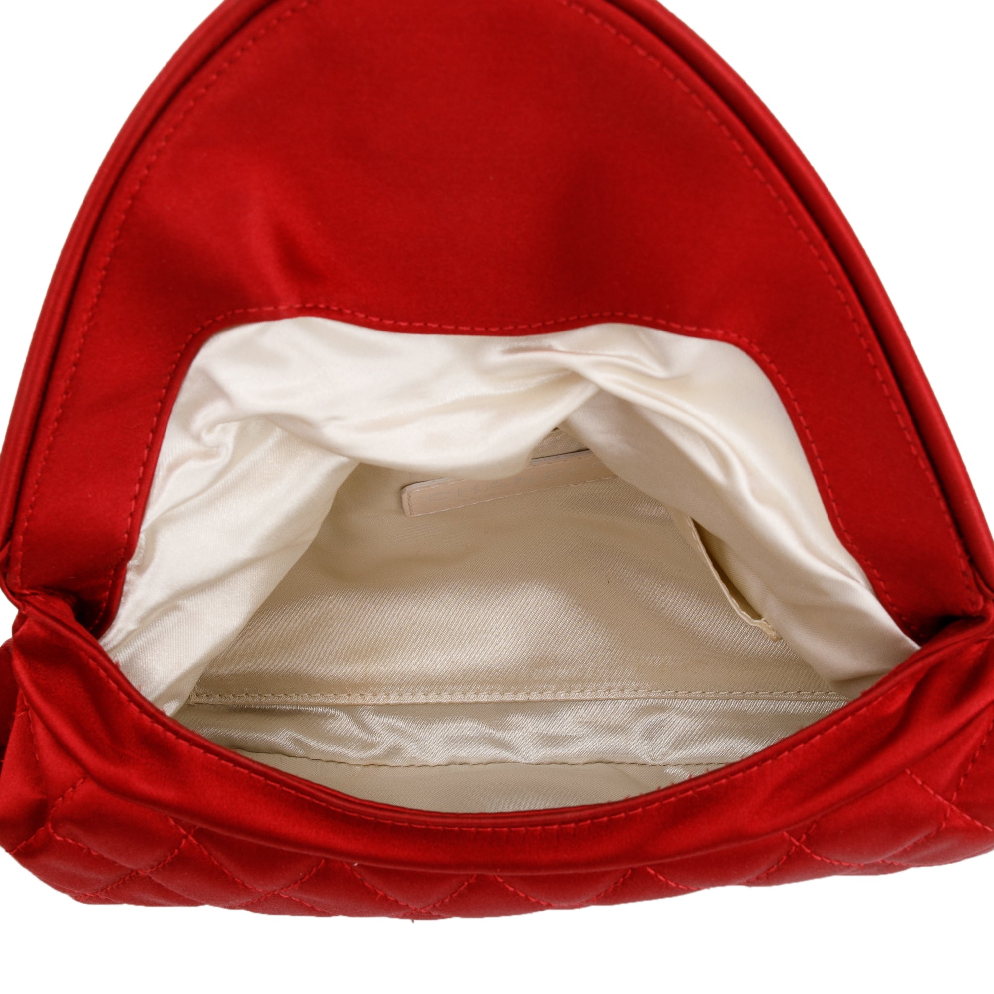 Chanel Satin Half Moon Clutch w/ Authenticity Card