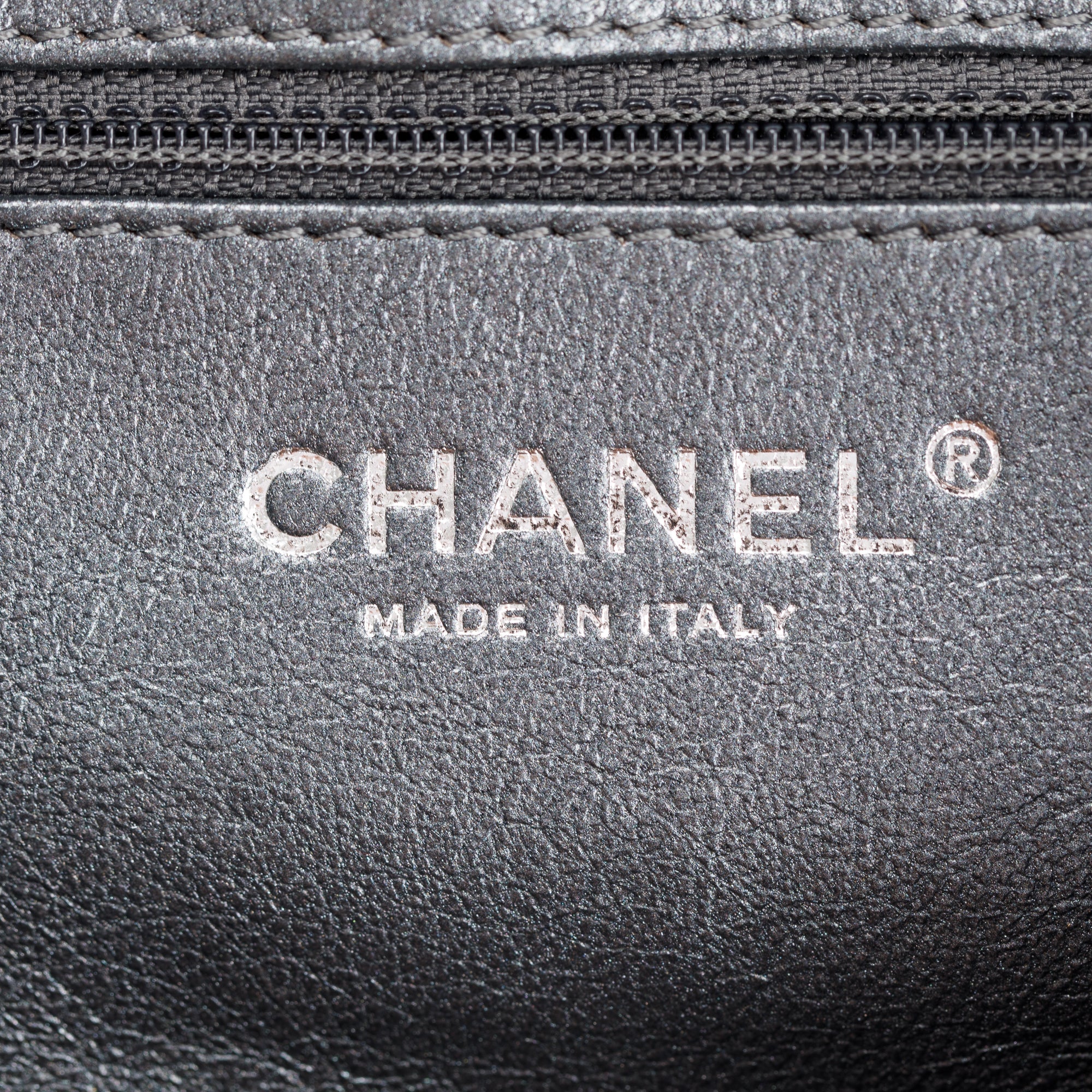 Chanel Silver Aged Calfskin Leather Medium Reissue Camera Bag w/ Authenticity Card