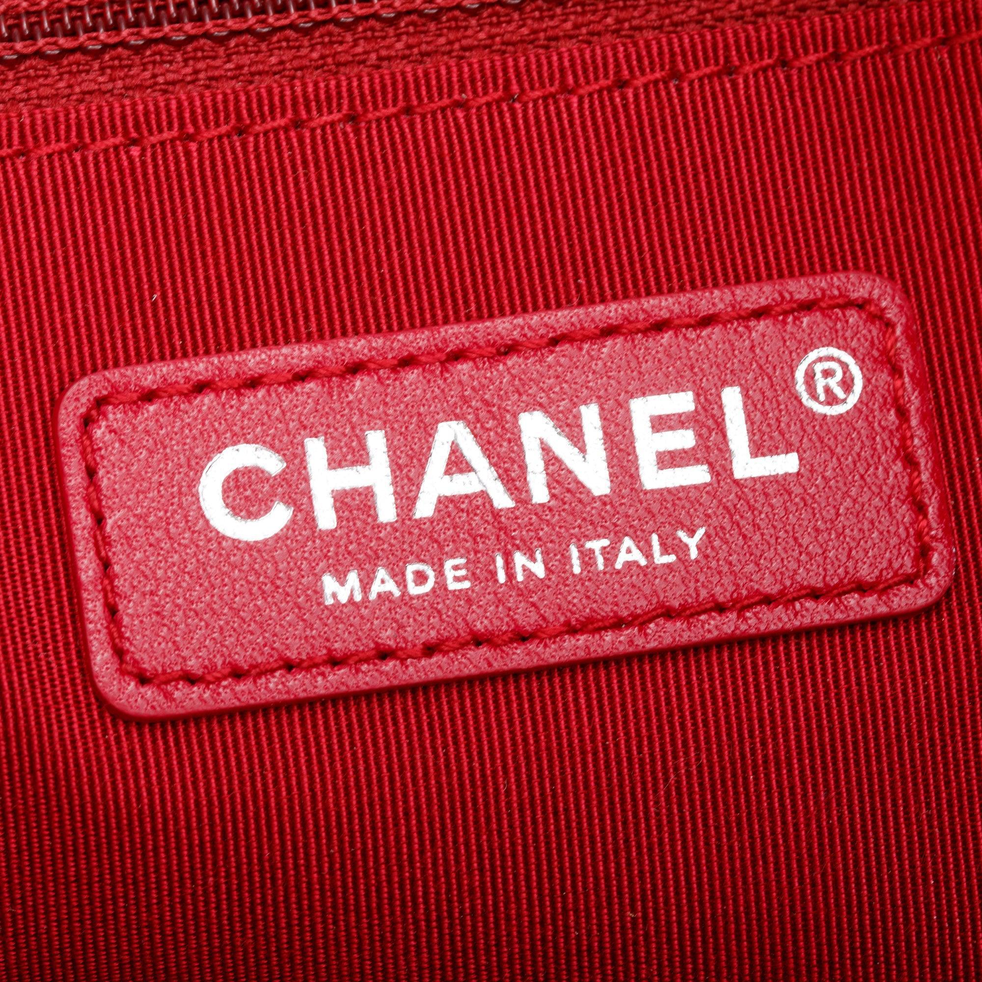Chanel Silver Metallic Aged Calfskin Leather Large Gabrielle Hobo w/ Authenticity Card