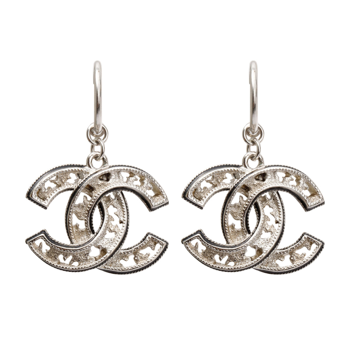 Chanel Silver Plated CC Drop Earrings w/ Box – Oliver Jewellery