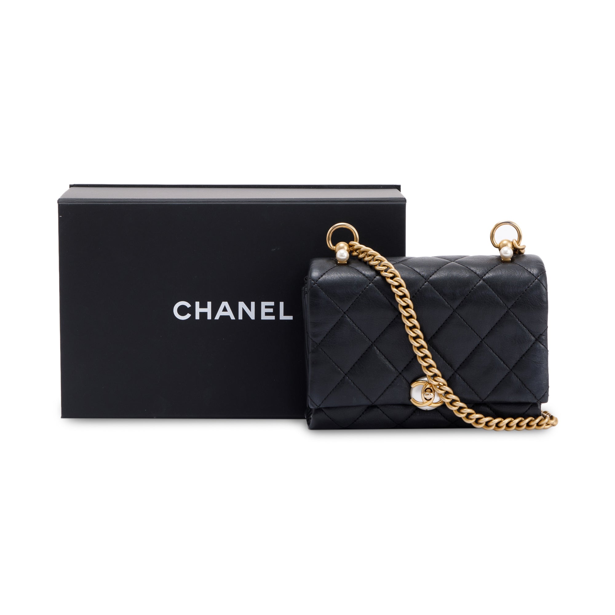 Chanel Small CC Pearl Accordion Flap Bag w/ Box, Receipt & Authenticity Card