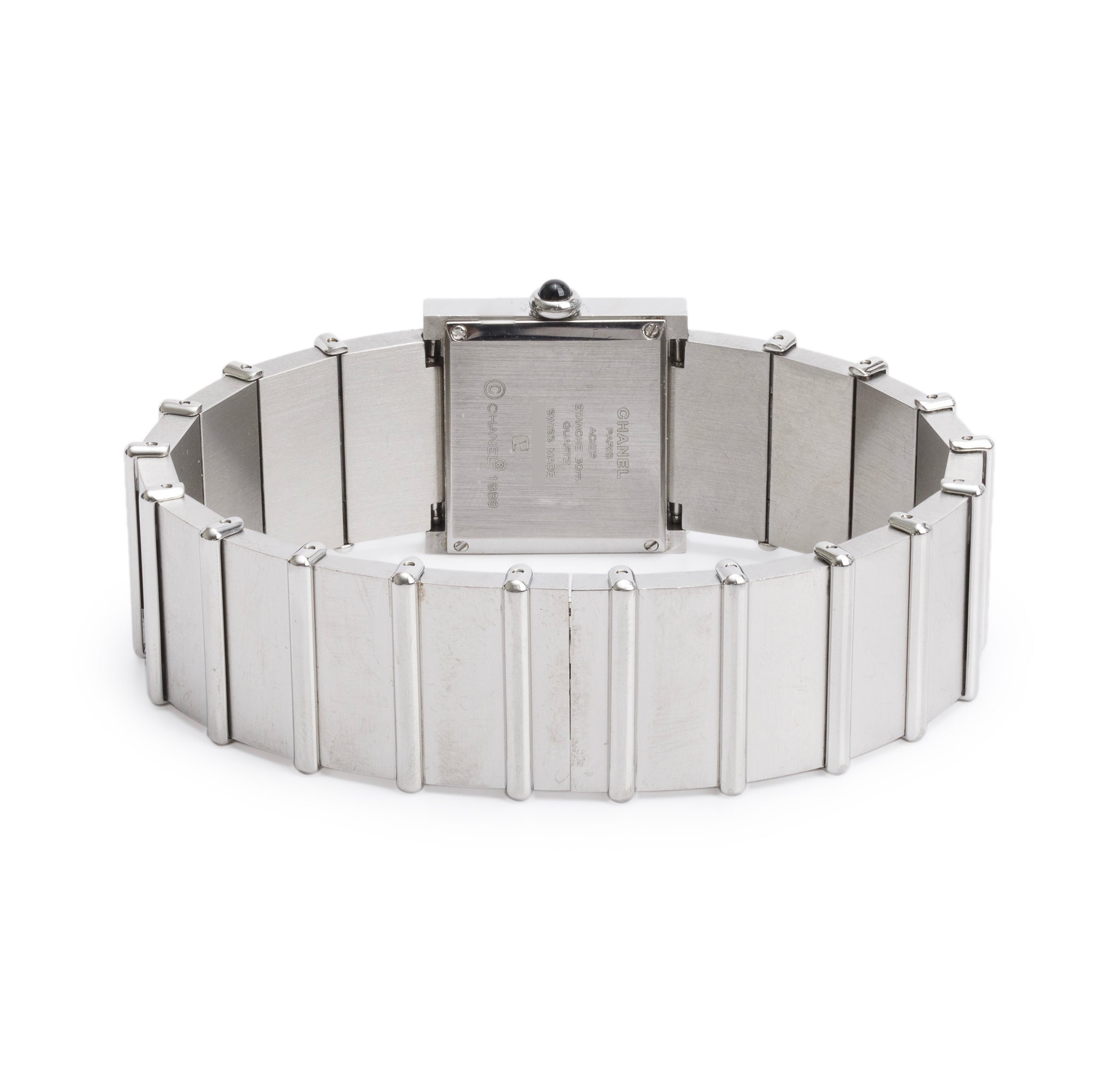 Chanel Stainless Steel Diamond Bezel Mademoiselle Acier Watch