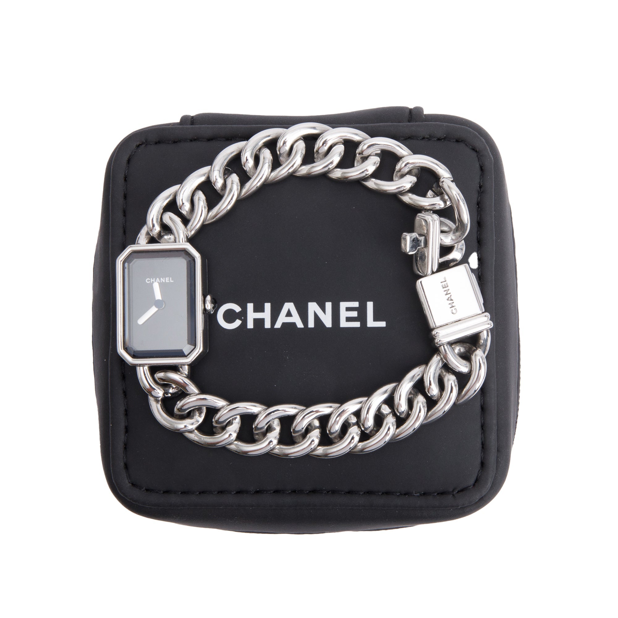 Chanel Stainless Steel Premiere Gourmette Chain Watch H3248 w/ Case