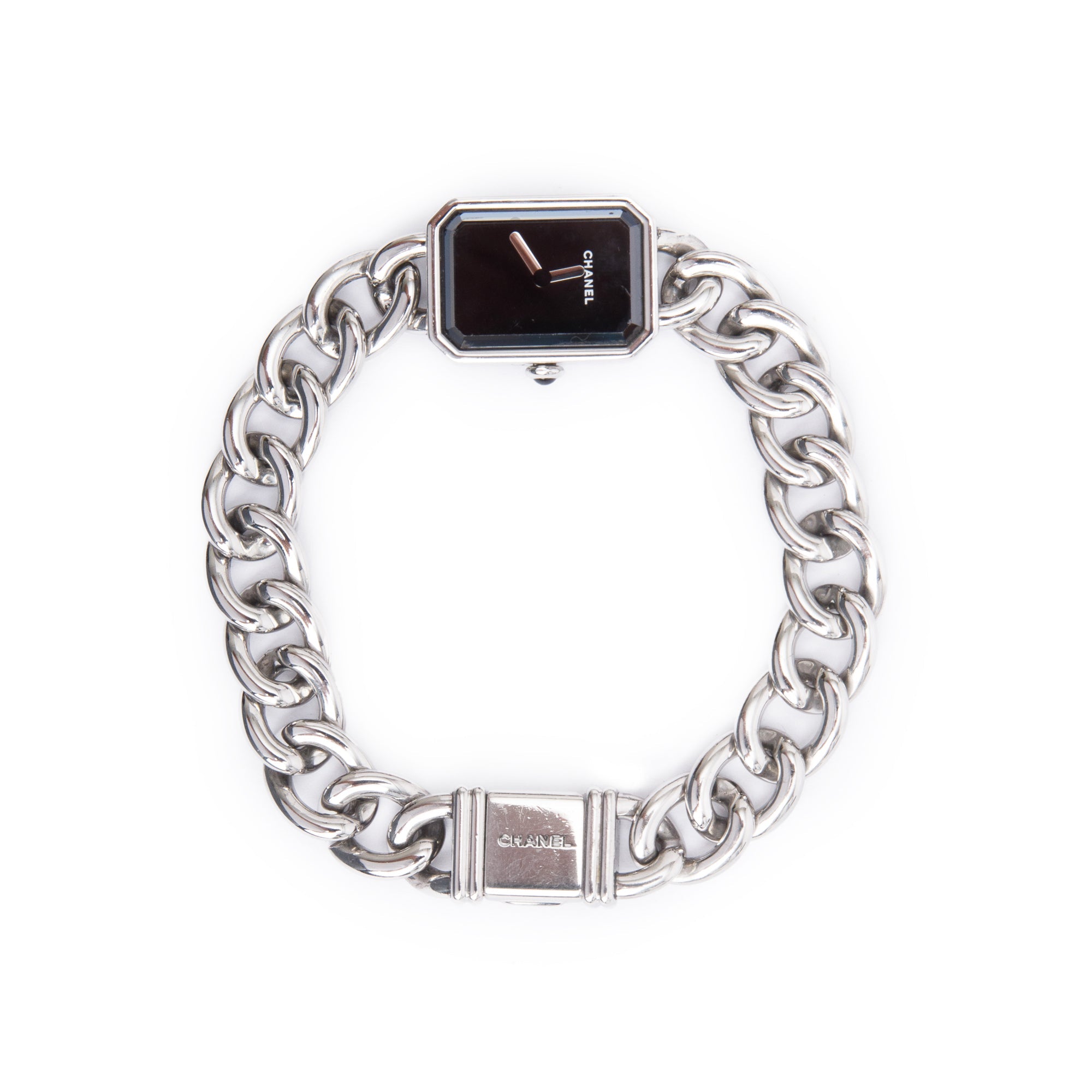 Chanel Stainless Steel Premiere Gourmette Chain Watch H3248 w/ Case