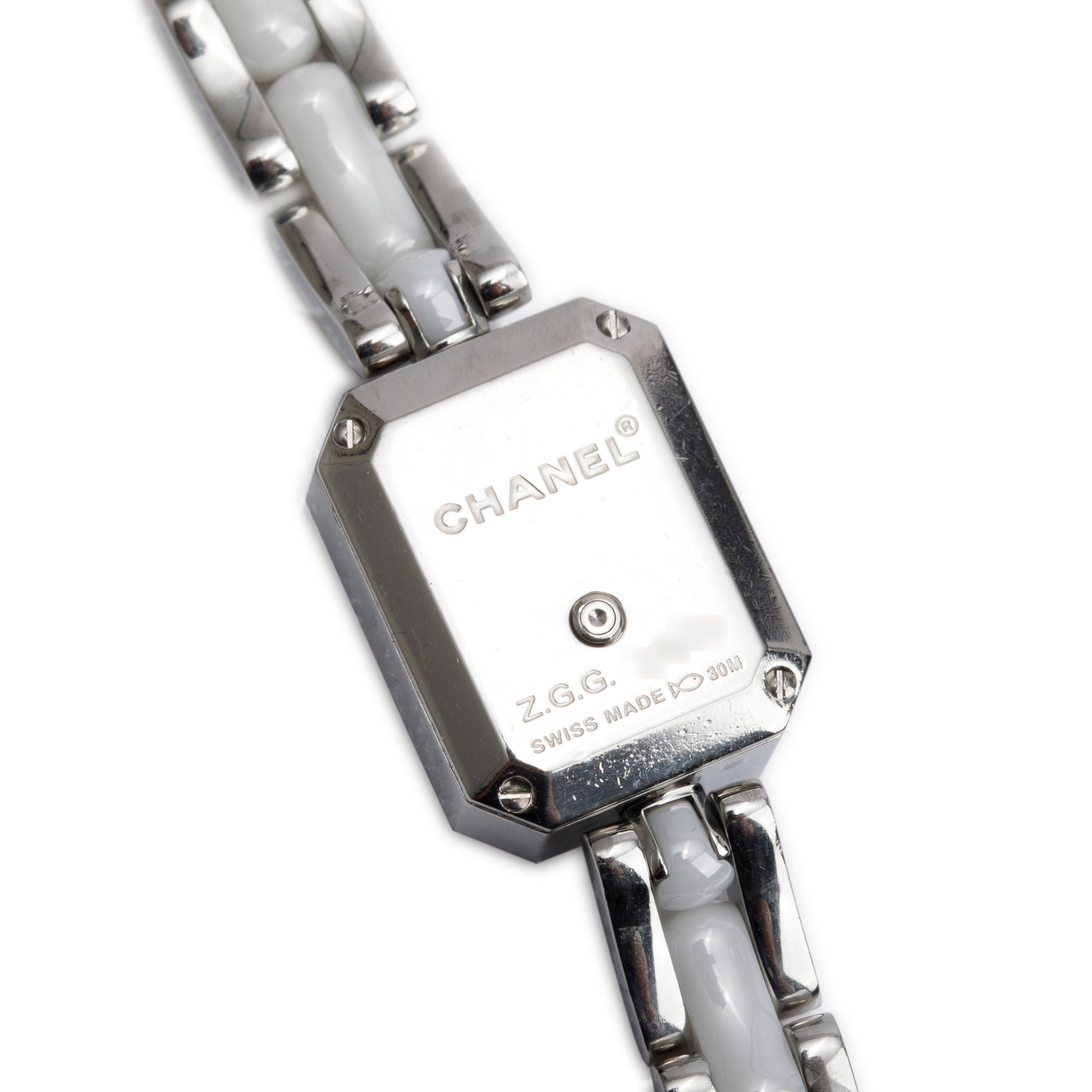 Chanel Stainless Steel White Ceramic Diamond Bezel Premiere Mini Watch