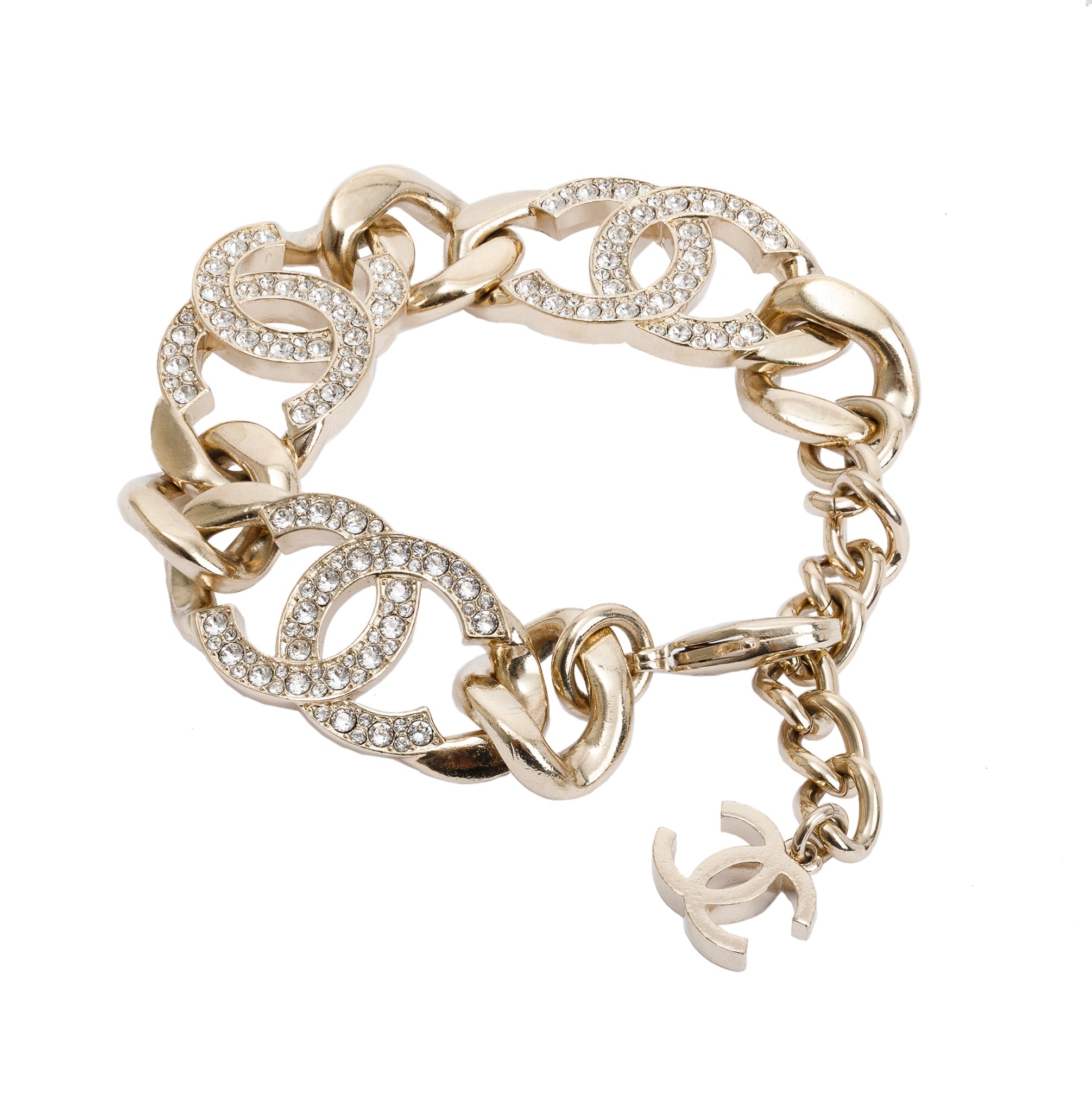 Chanel Strass CC Station Link Bracelet w/ Box