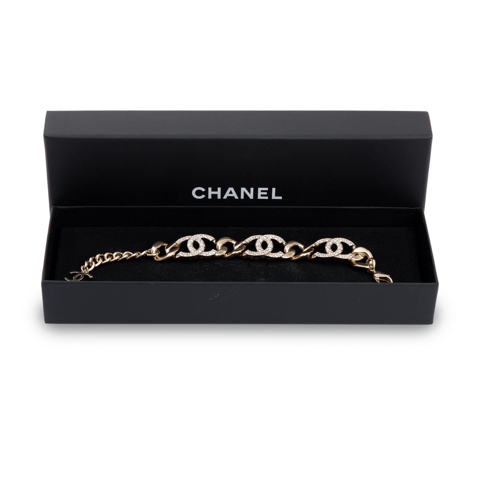 Chanel Strass CC Station Link Bracelet w/ Box