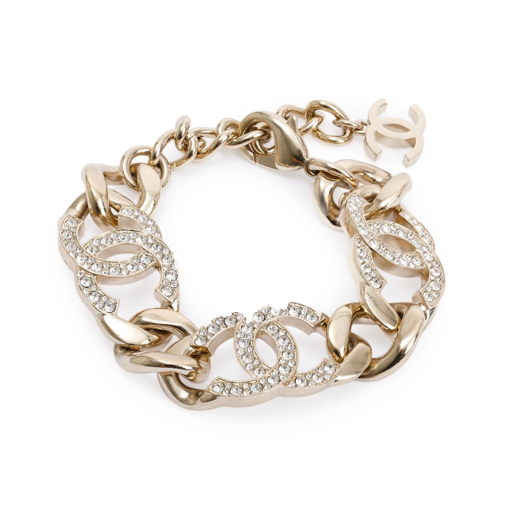 Chanel Strass CC Station Link Bracelet w/ Box