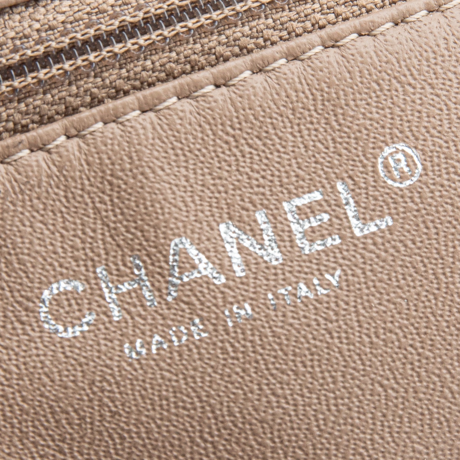 Chanel Taupe Sheepskin & Wool Small Chic Knit Flap Bag w/ Authenticity Card