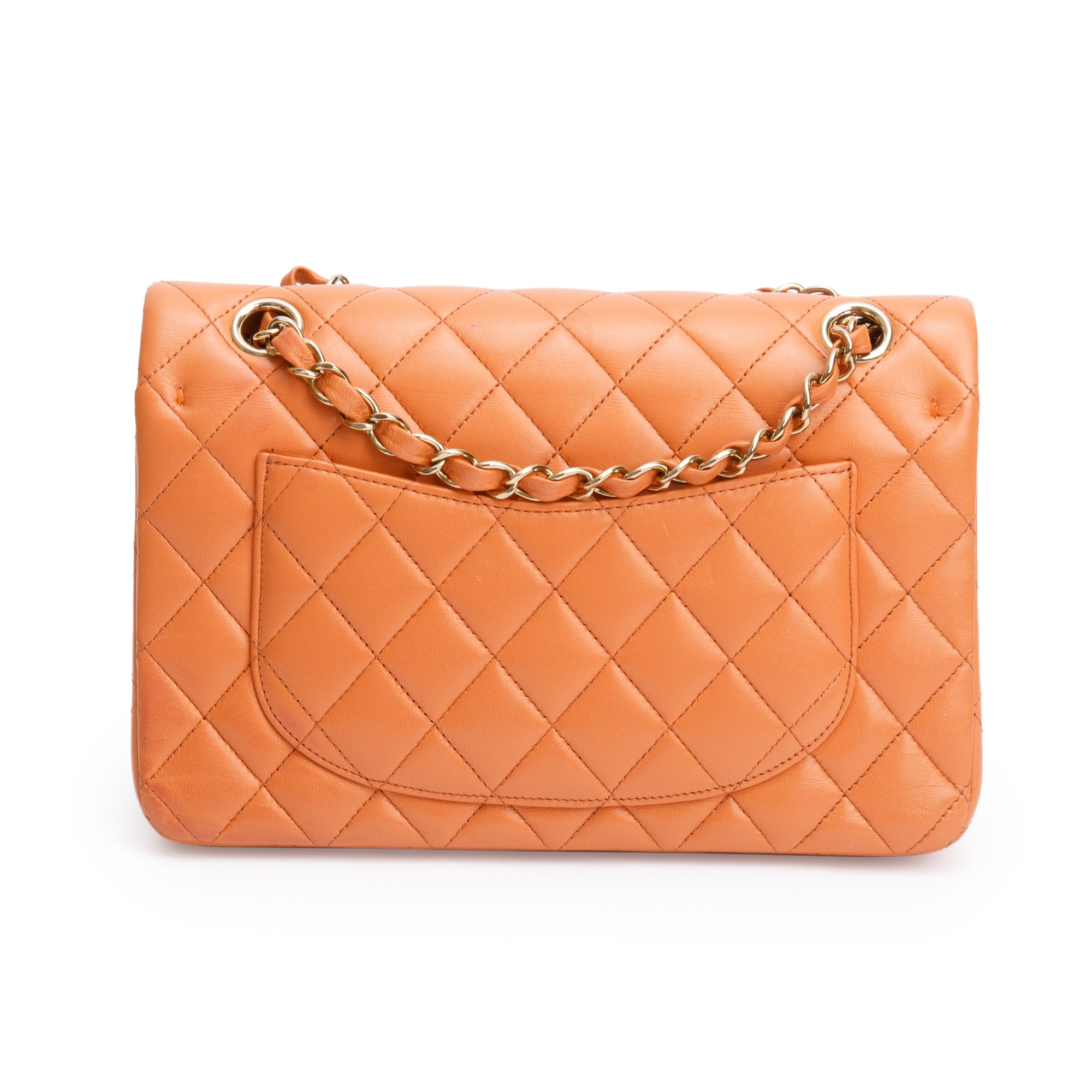 Chanel Terracotta Quilted Lambskin Leather Classic Small Double Flap Bag w/ Box