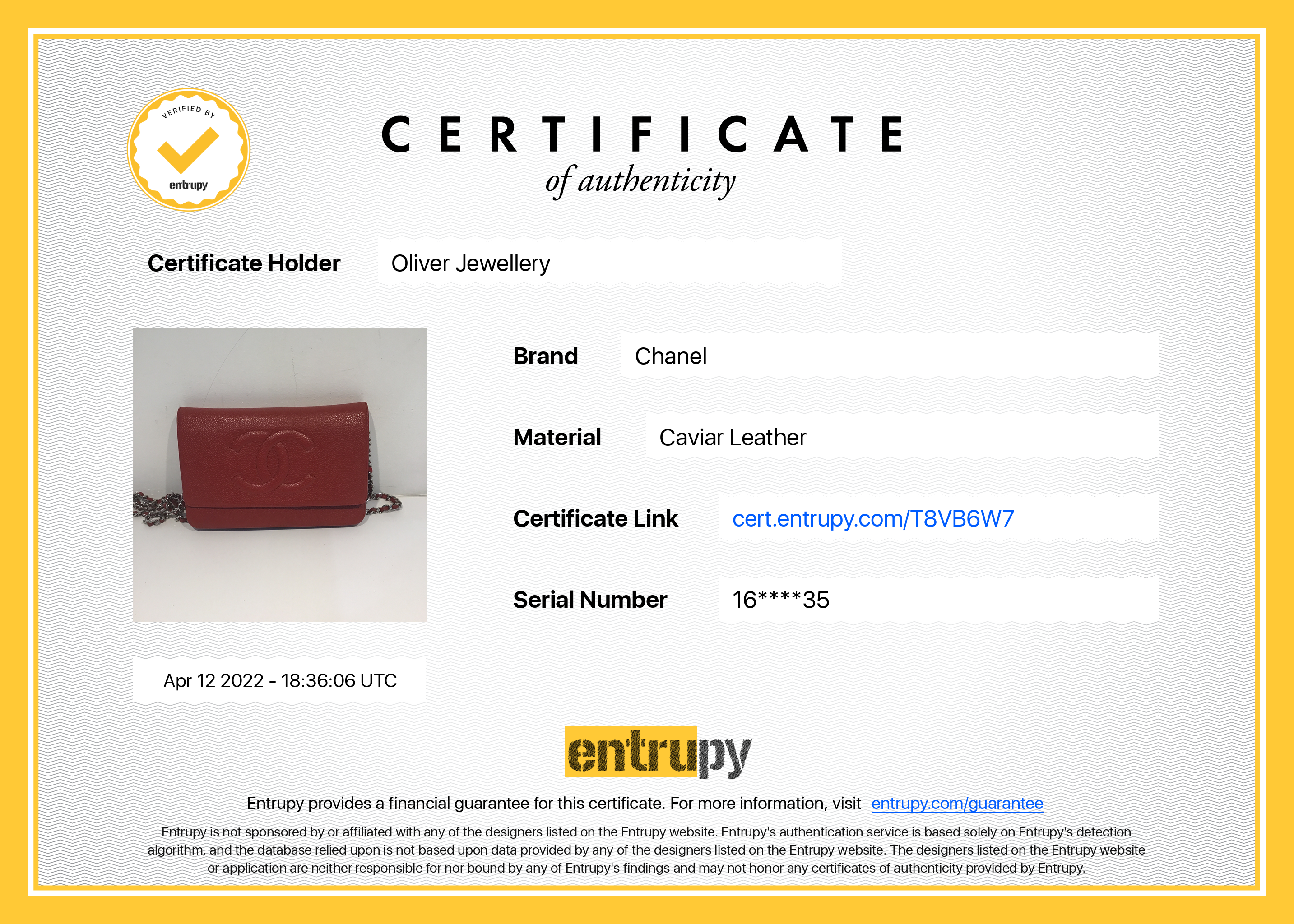 Chanel Timeless Wallet on Chain