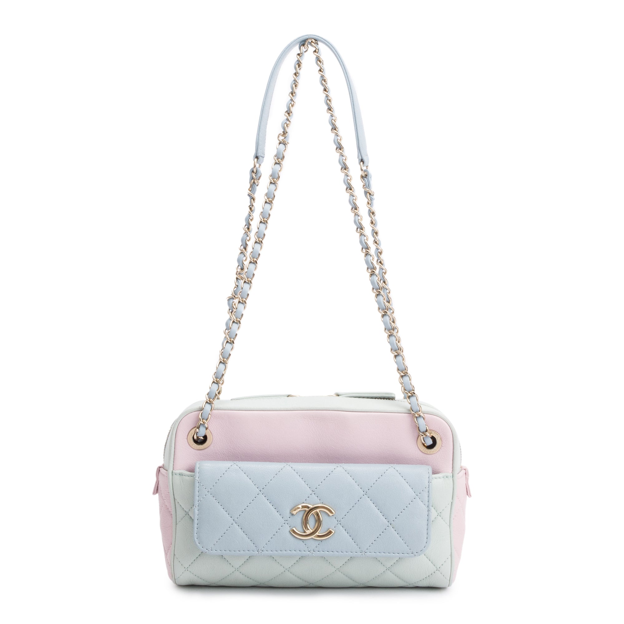 Chanel Tricolour Quilted Calfskin Leather In & Out Camera Bag w/ Insert