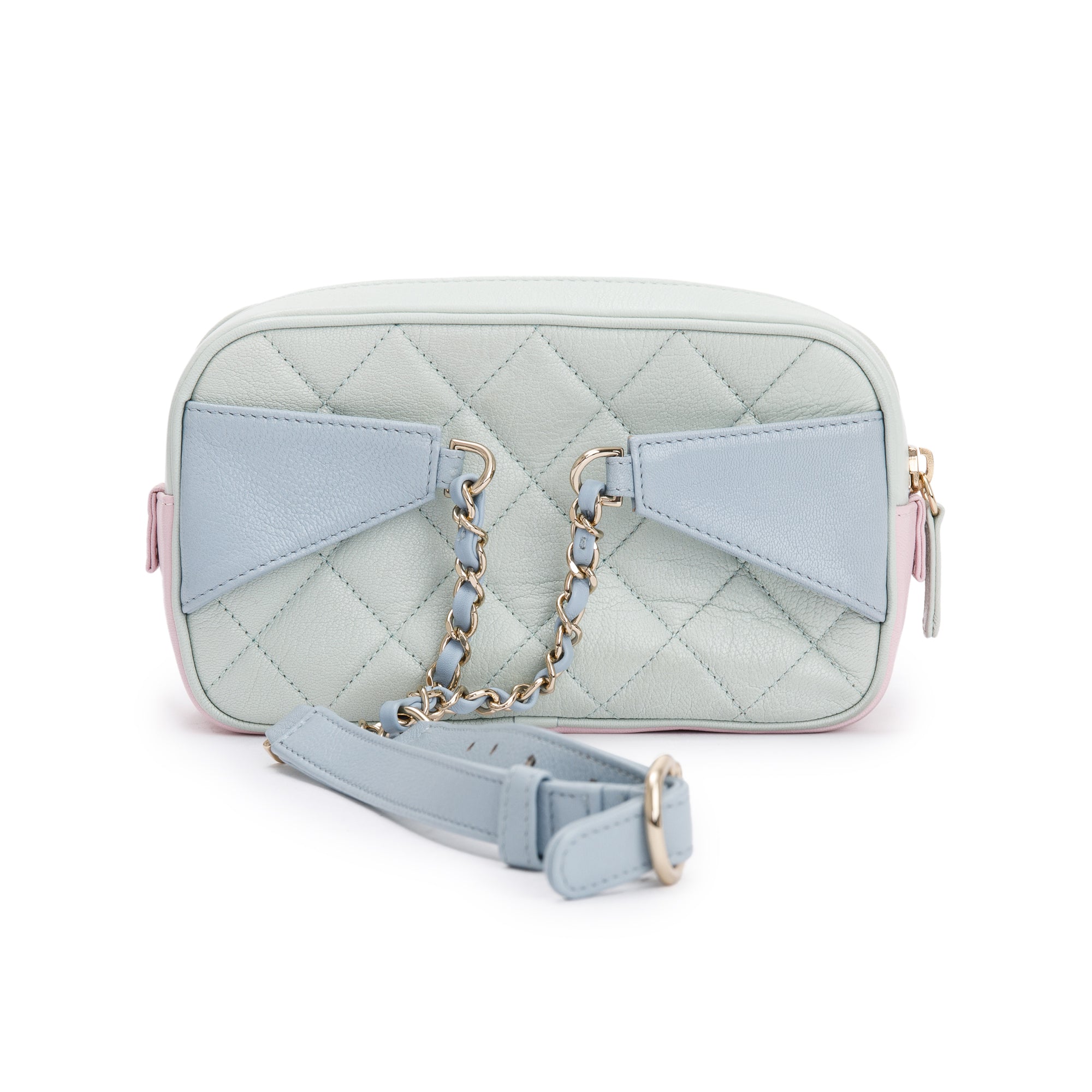 Chanel Tricolour Quilted Calfskin Leather In & Out Camera Waist Bag w/ Insert & Authenticity Card