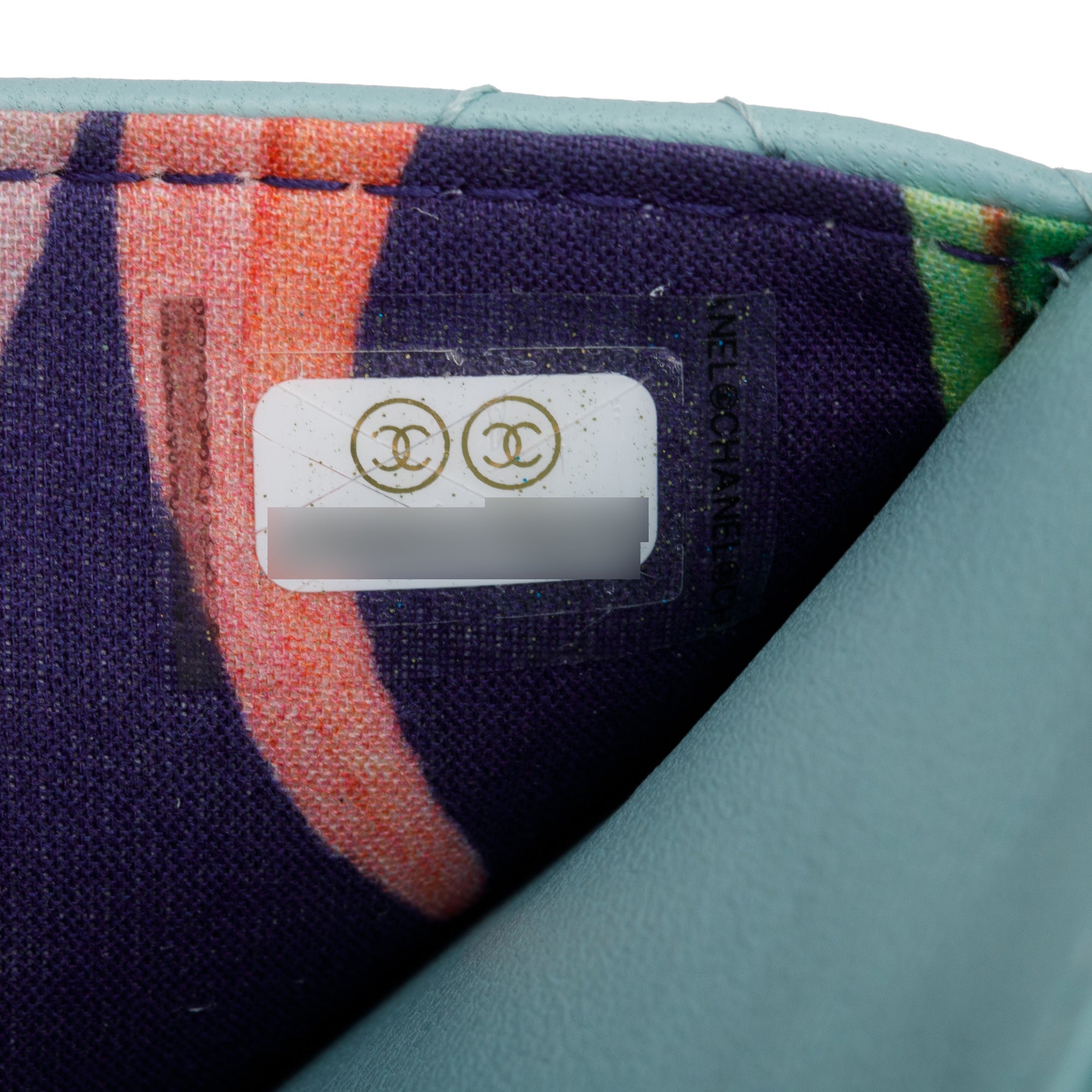 Chanel Turquoise Quilted Calfskin Leather Diamond Stitch Wallet on Chain w/ Authenticity Card