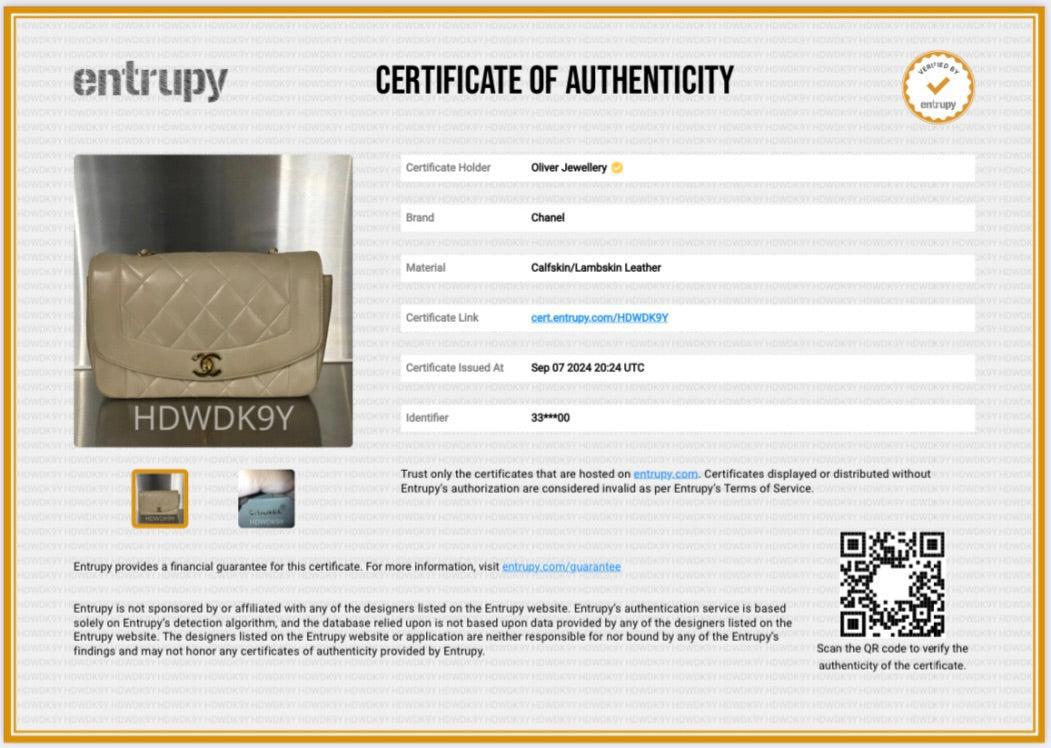 Chanel Vintage Beige Lambskin Leather Medium Diana Flap Bag