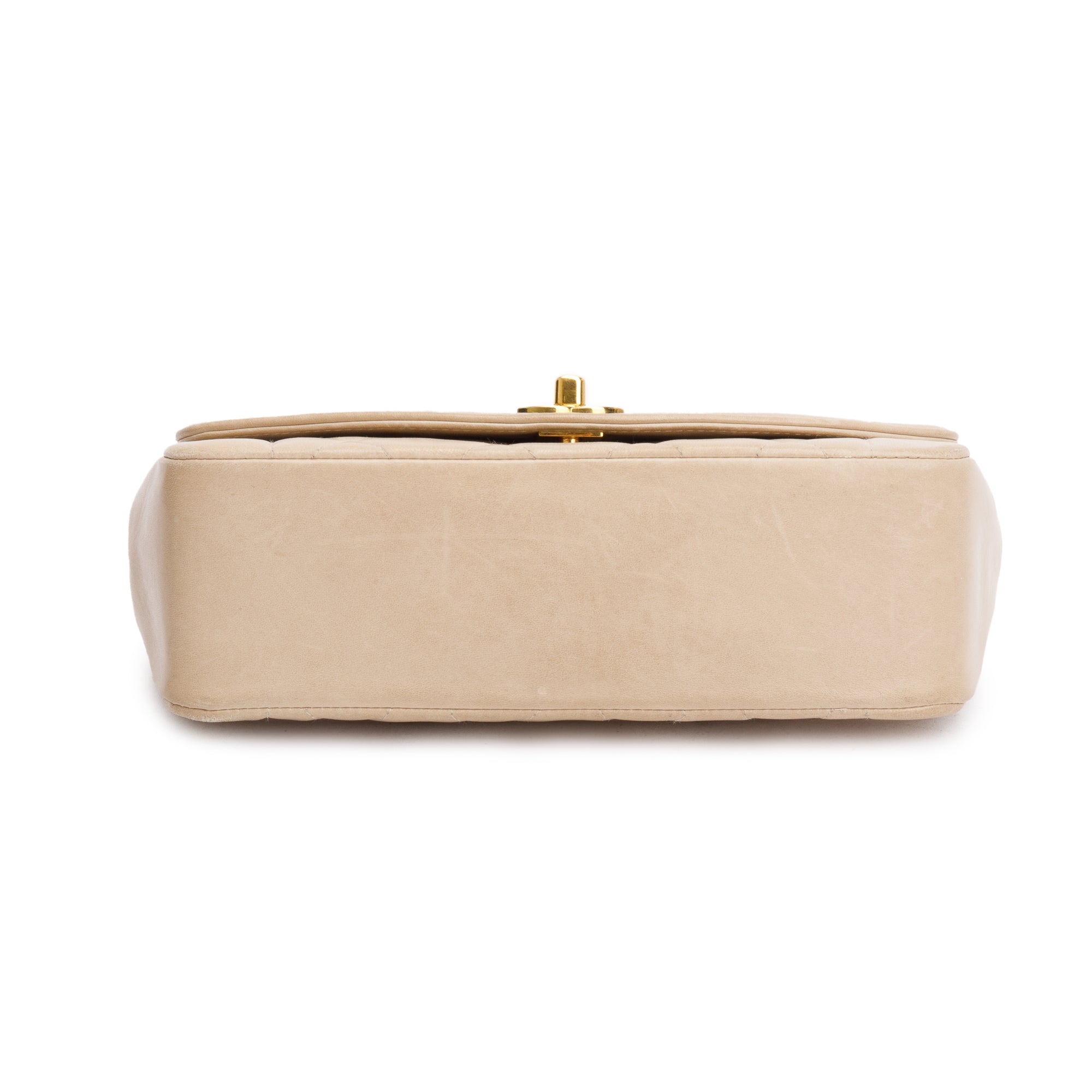 Chanel Vintage Beige Lambskin Leather Medium Diana Flap Bag