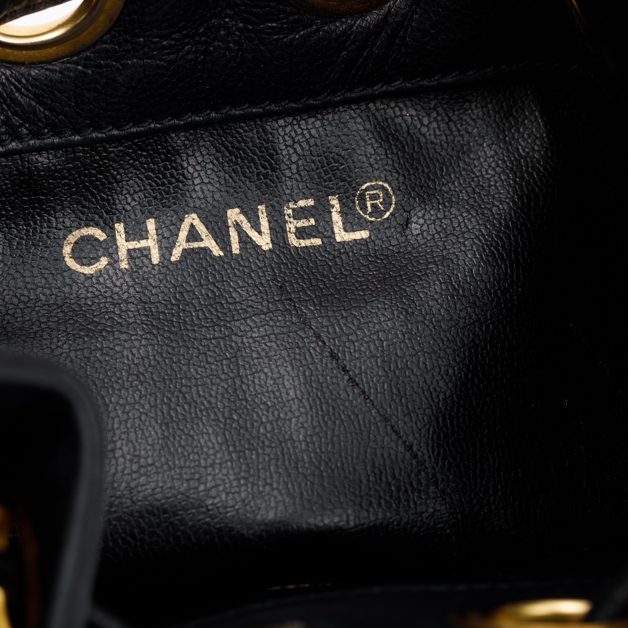 Chanel Vintage Black Calfskin Mini Bucket Bag w/ Pouch