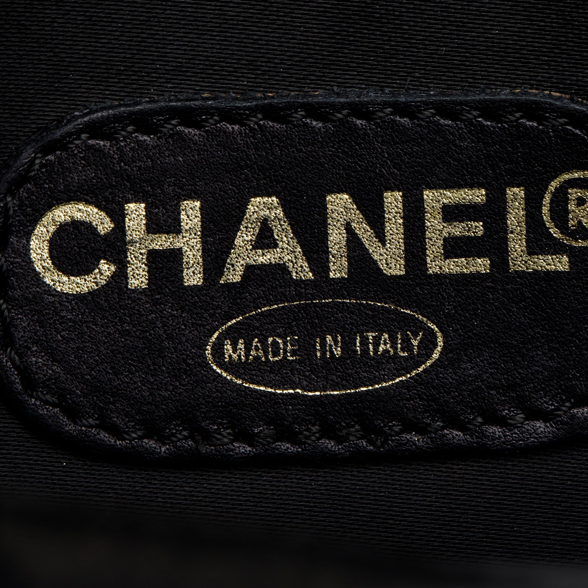 Chanel Vintage Black Caviar Leather CC Shopping Tote