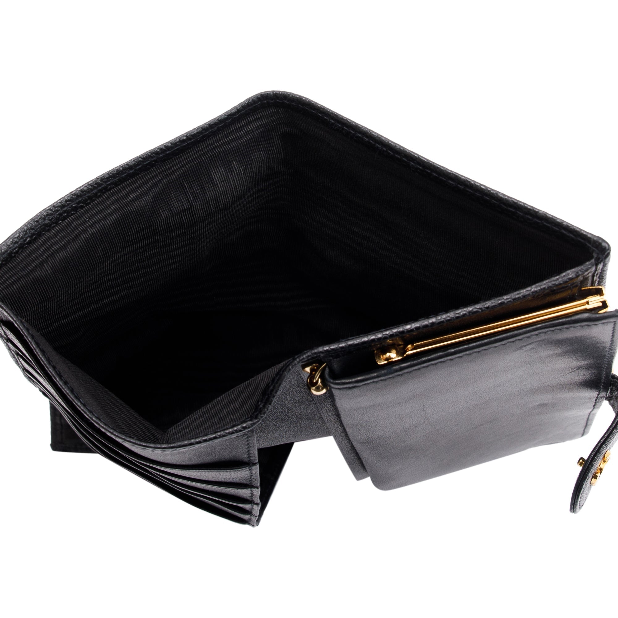 Chanel Vintage Black Caviar Long French Wallet w/ Box