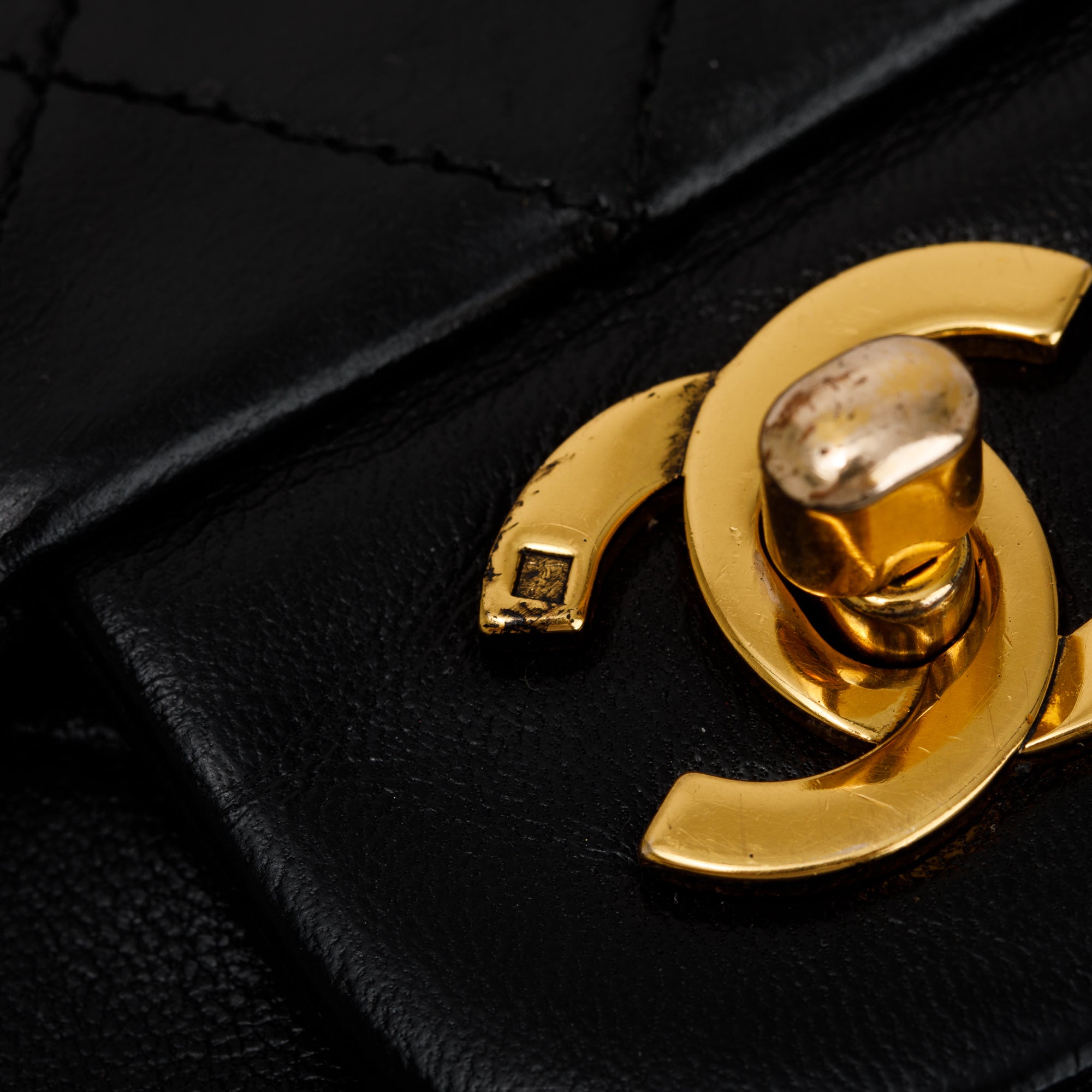 Chanel Vintage Black Lambskin Classic Medium Double Flap Bag