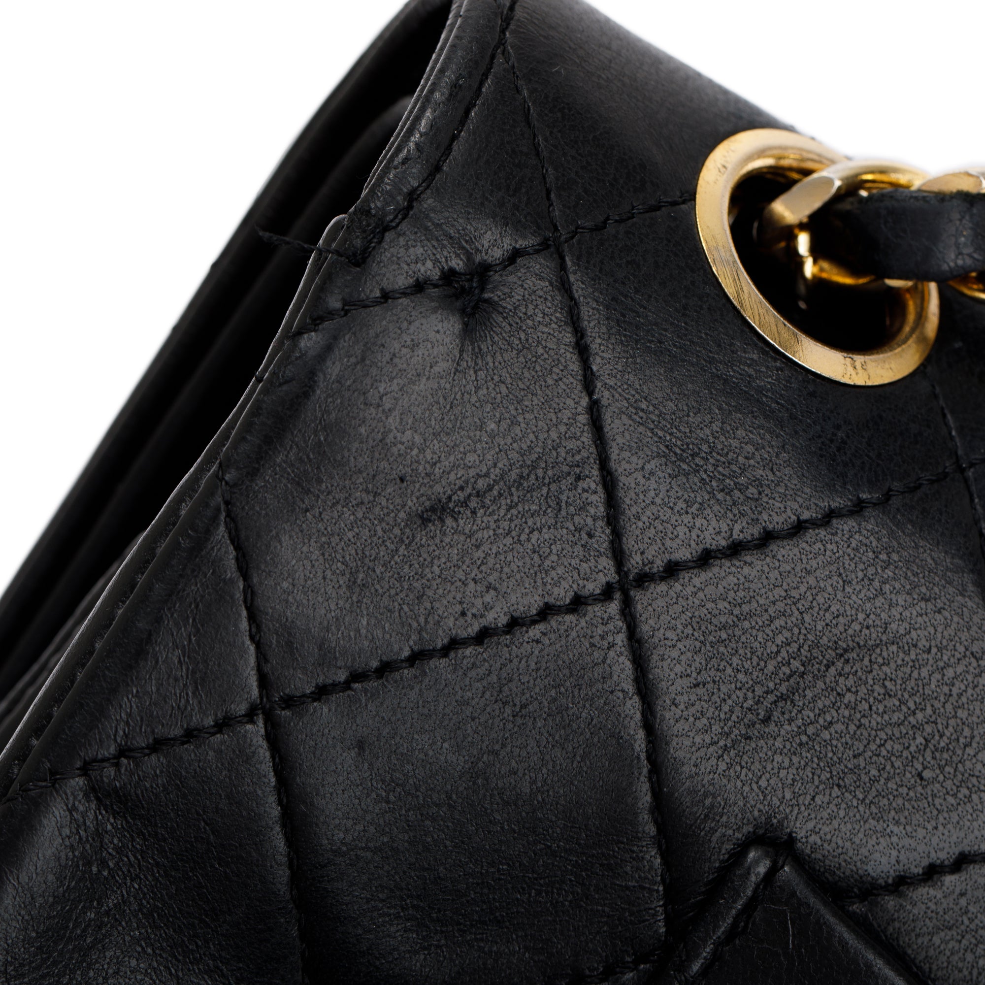 Chanel Vintage Black Lambskin Classic Medium Double Flap Bag