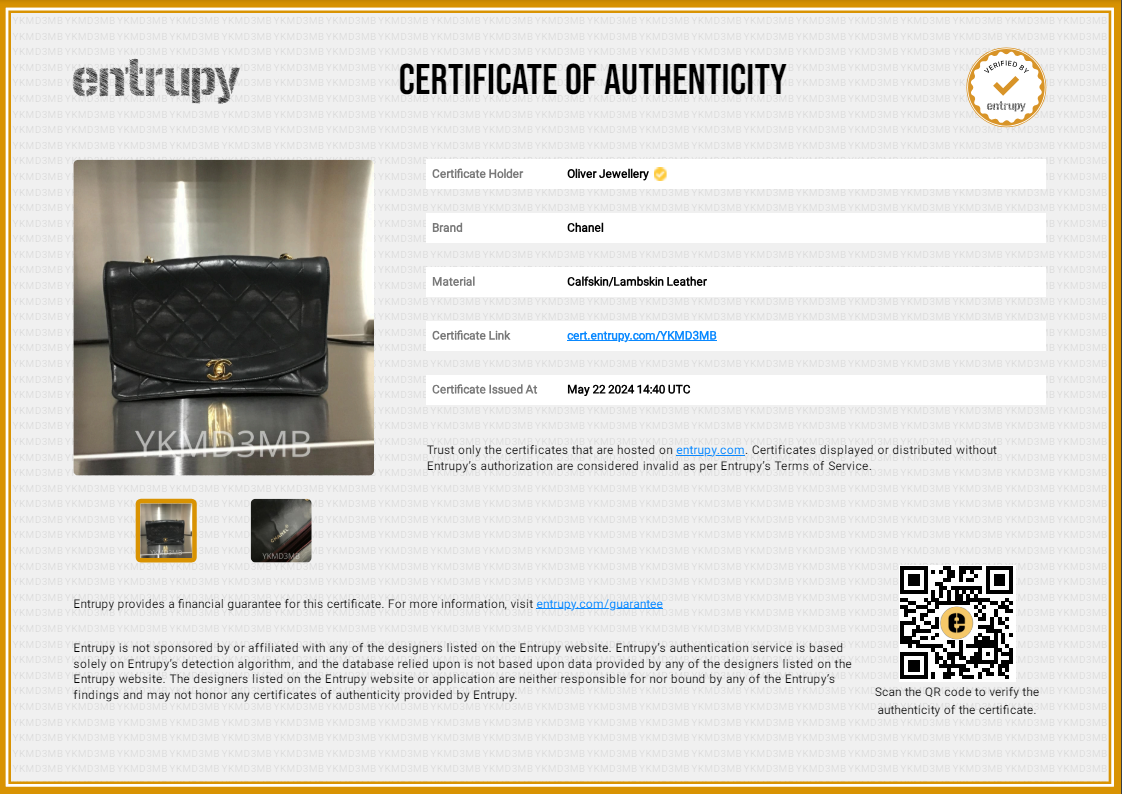 Chanel Vintage Black Lambskin Leather Medium Diana Flap Bag