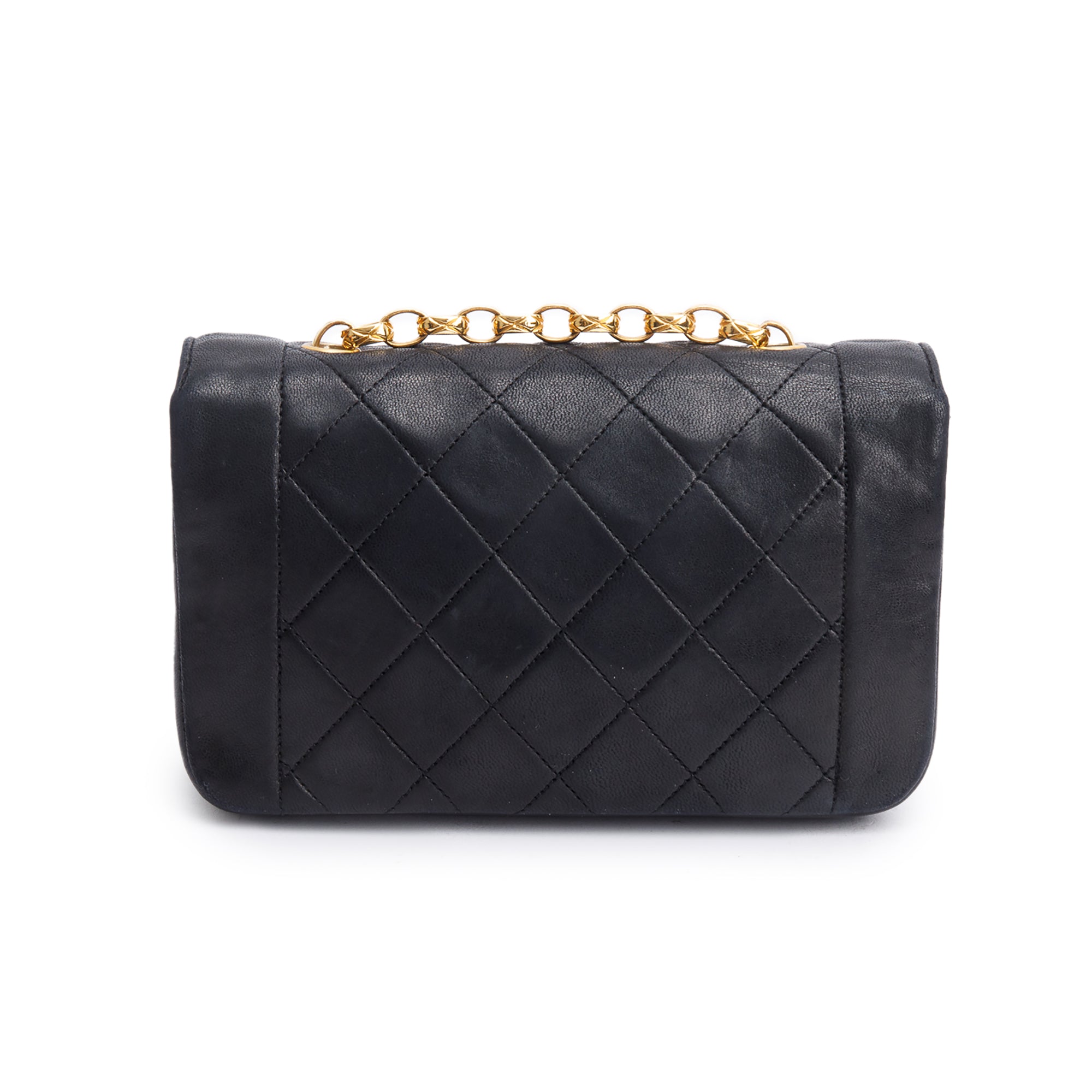 Chanel Vintage Black Lambskin Leather Mini Diana Bijoux Flap Bag