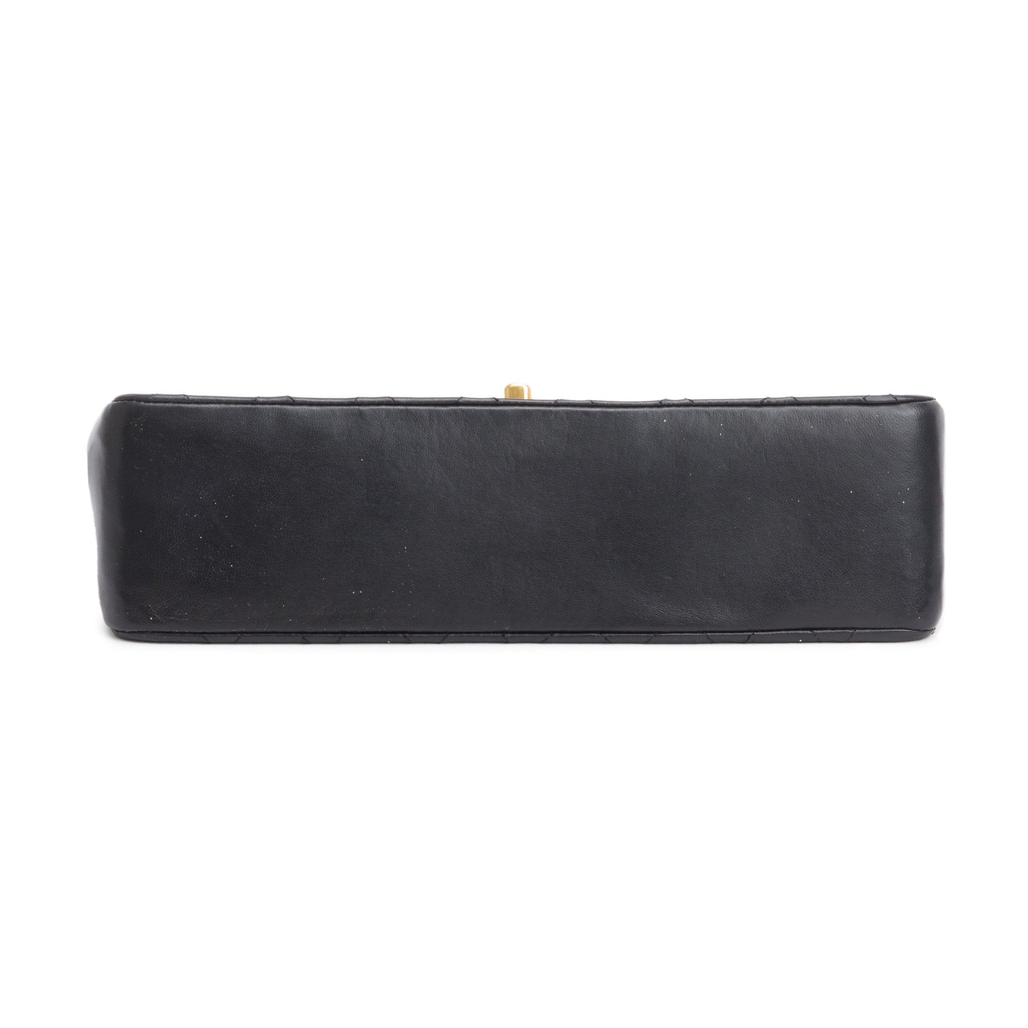 Chanel Vintage Black Quilted Lambskin Leather Bijoux Chain Medium Double Flap Bag