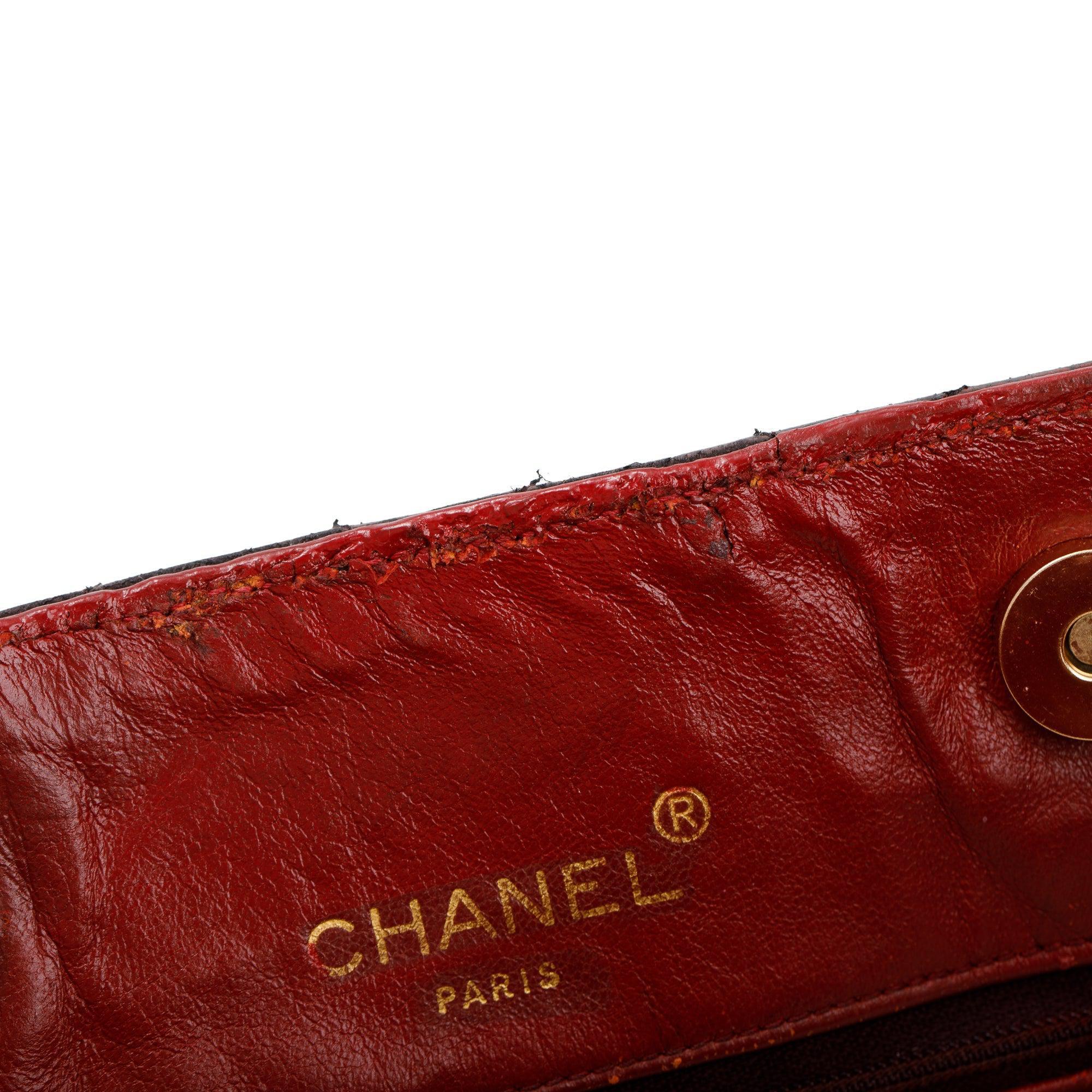 Chanel Vintage Black Quilted Lambskin Leather CC Shopping Tote