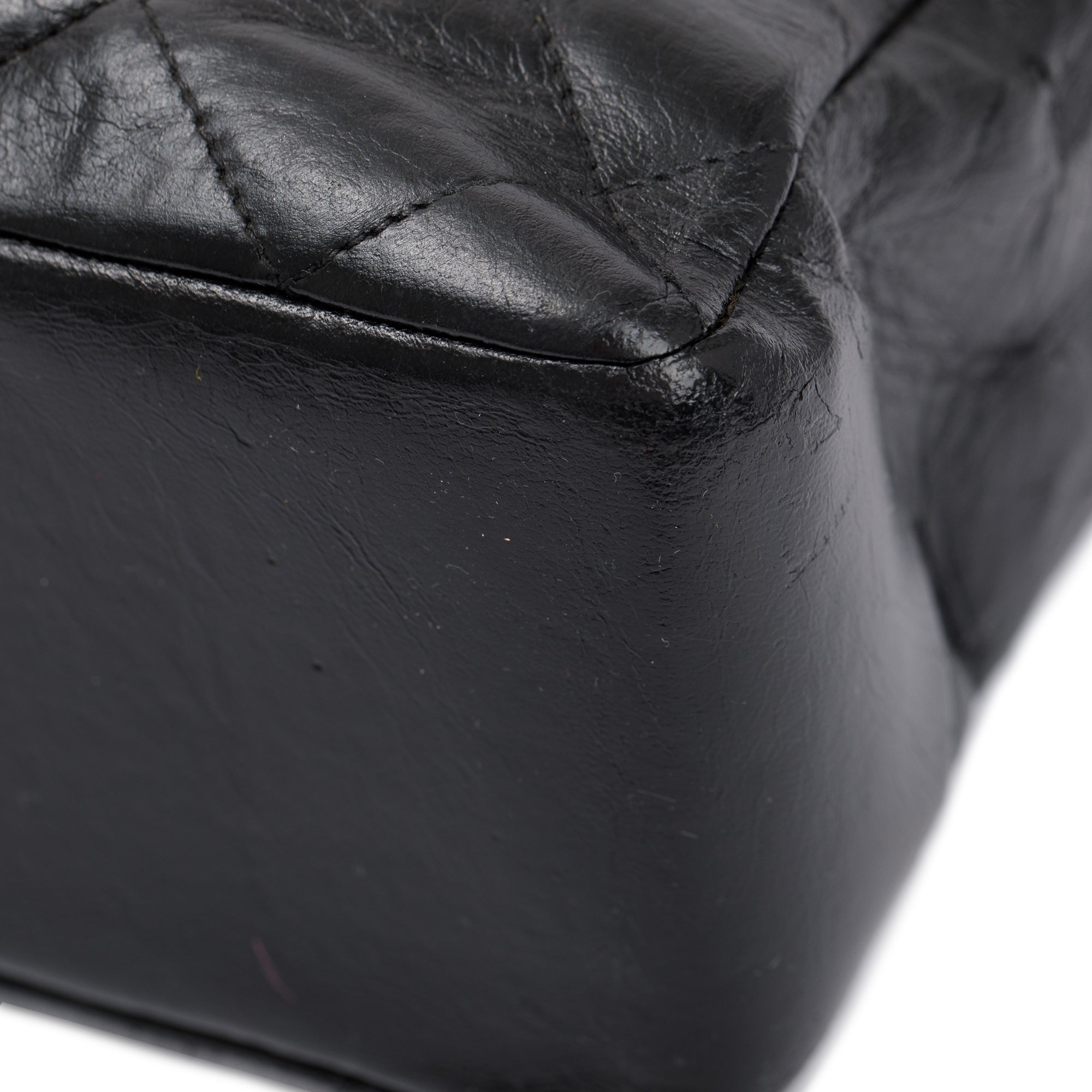 Chanel Vintage Black Quilted Lambskin Leather CC Shopping Tote